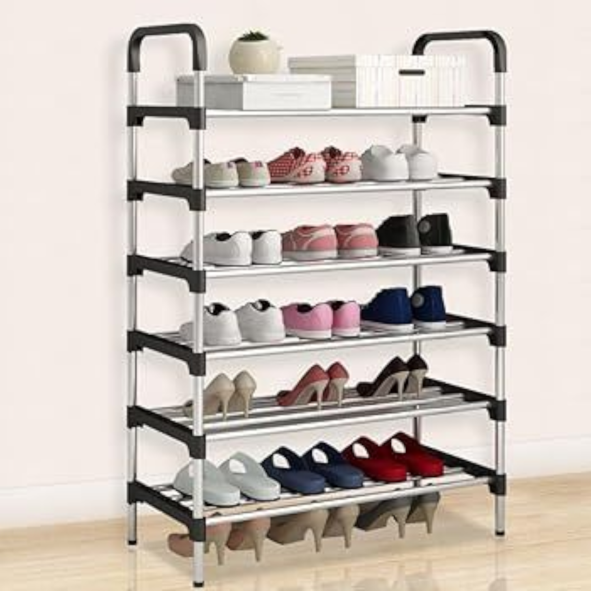6-Tier Layer Storage Organizer - Shoe Rack Black