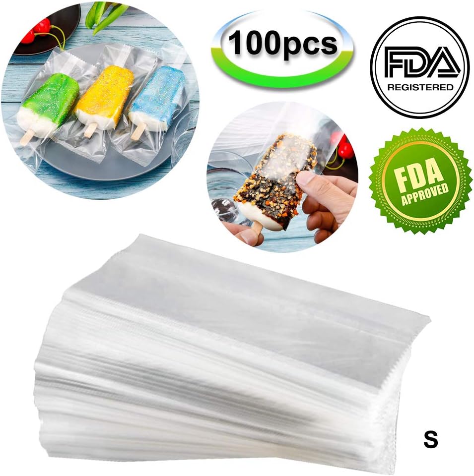 Ice Cream Popsicle Packaging Mold Bags Clear 8x19cm 100pack