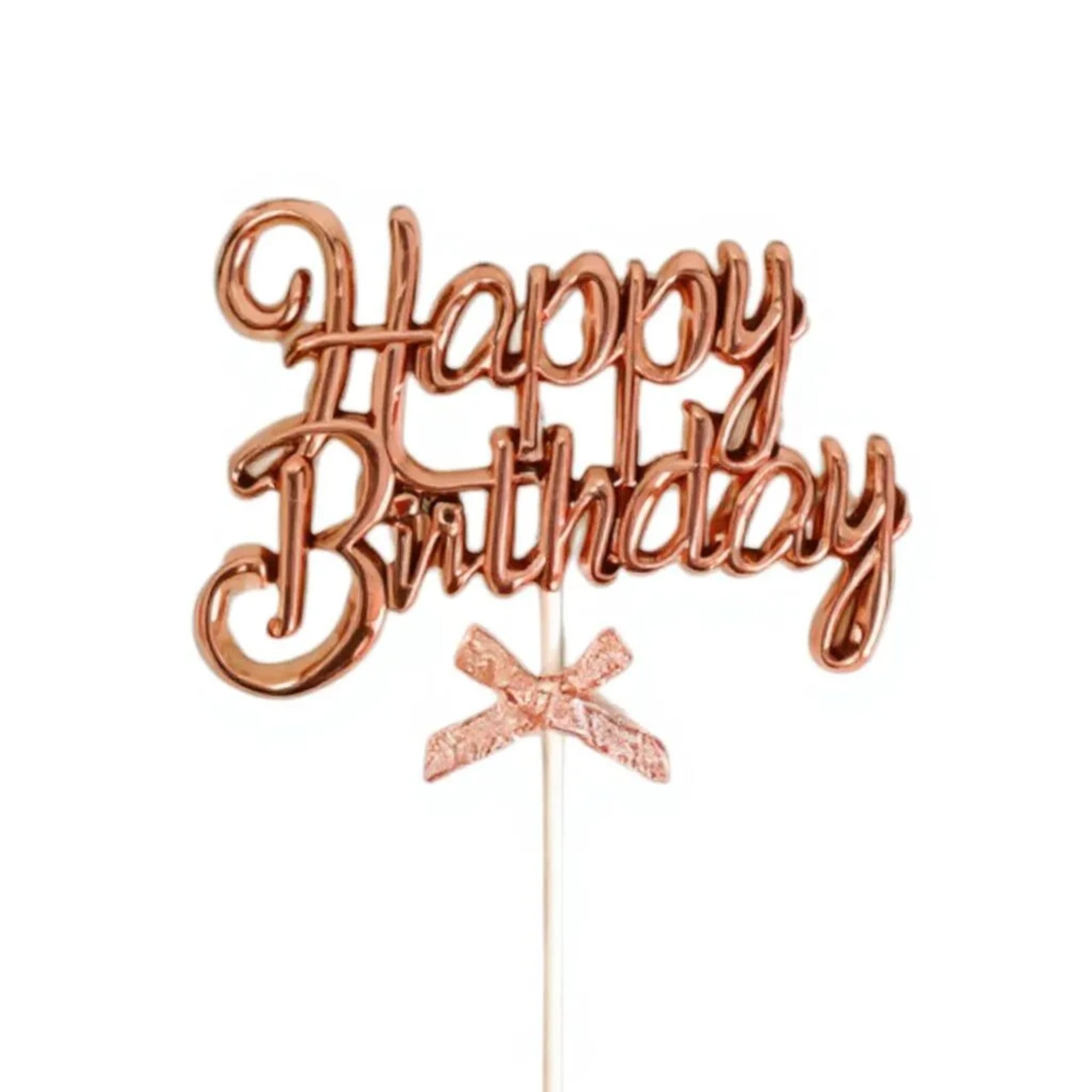 Acrylic Cake Topper Happy Birthday Bow Tie Theme