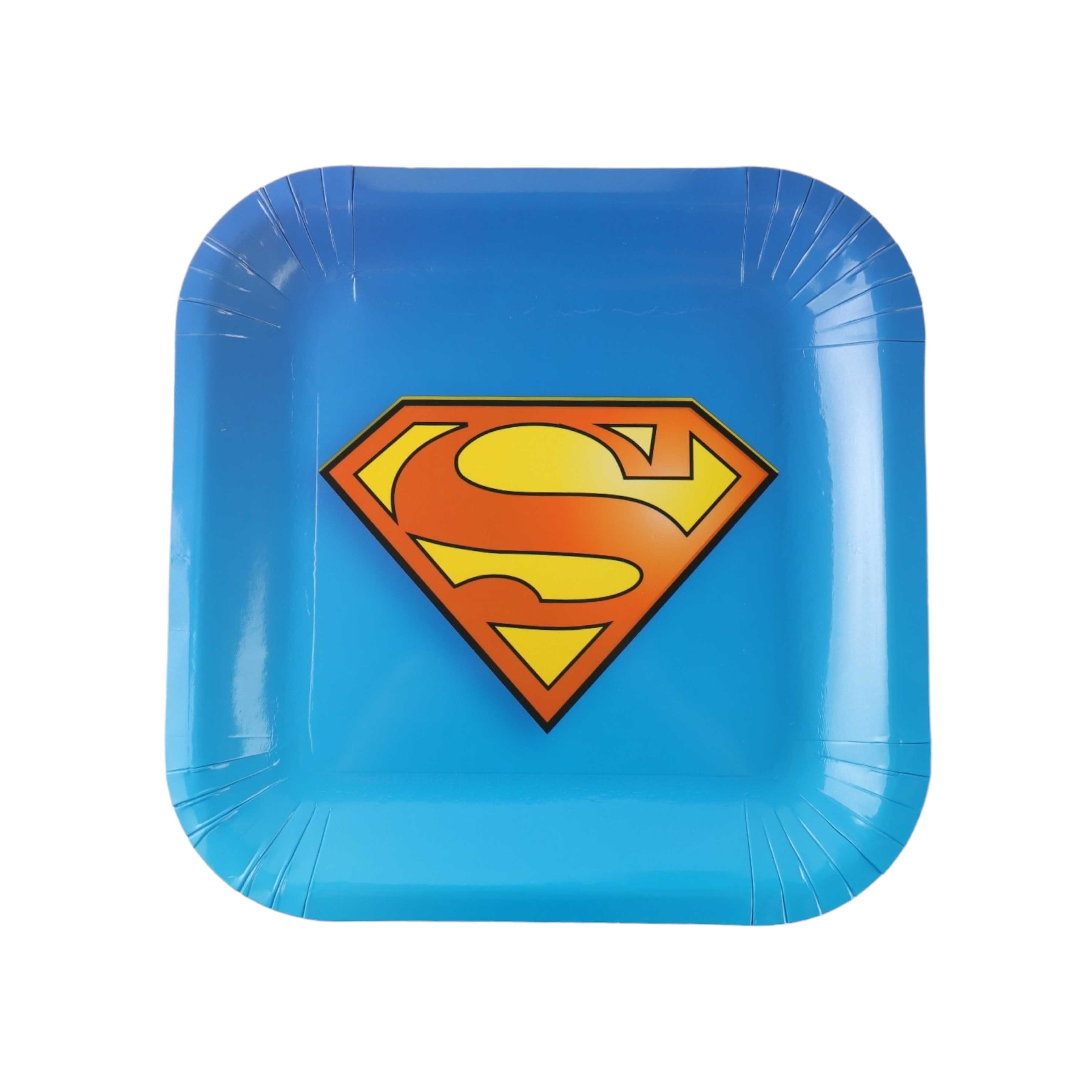 Disney Superman Party Paper Plate Square  9inch 10pack