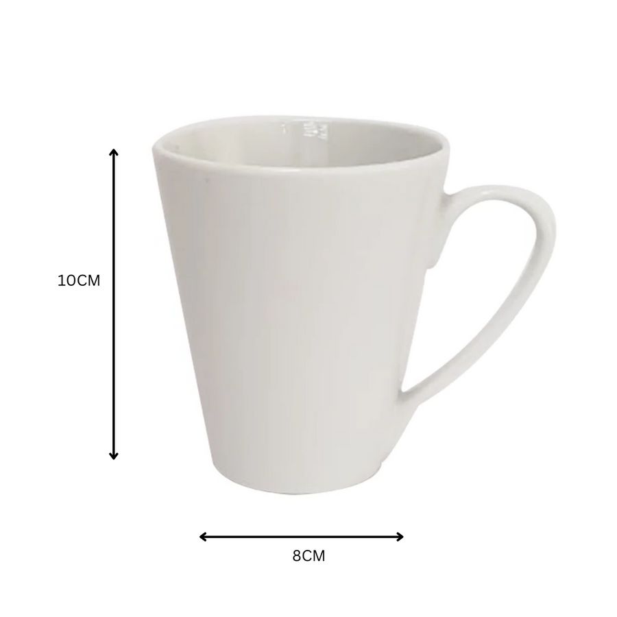 Ceramic Coffee Mug V-Shape White 295ml SGN2019