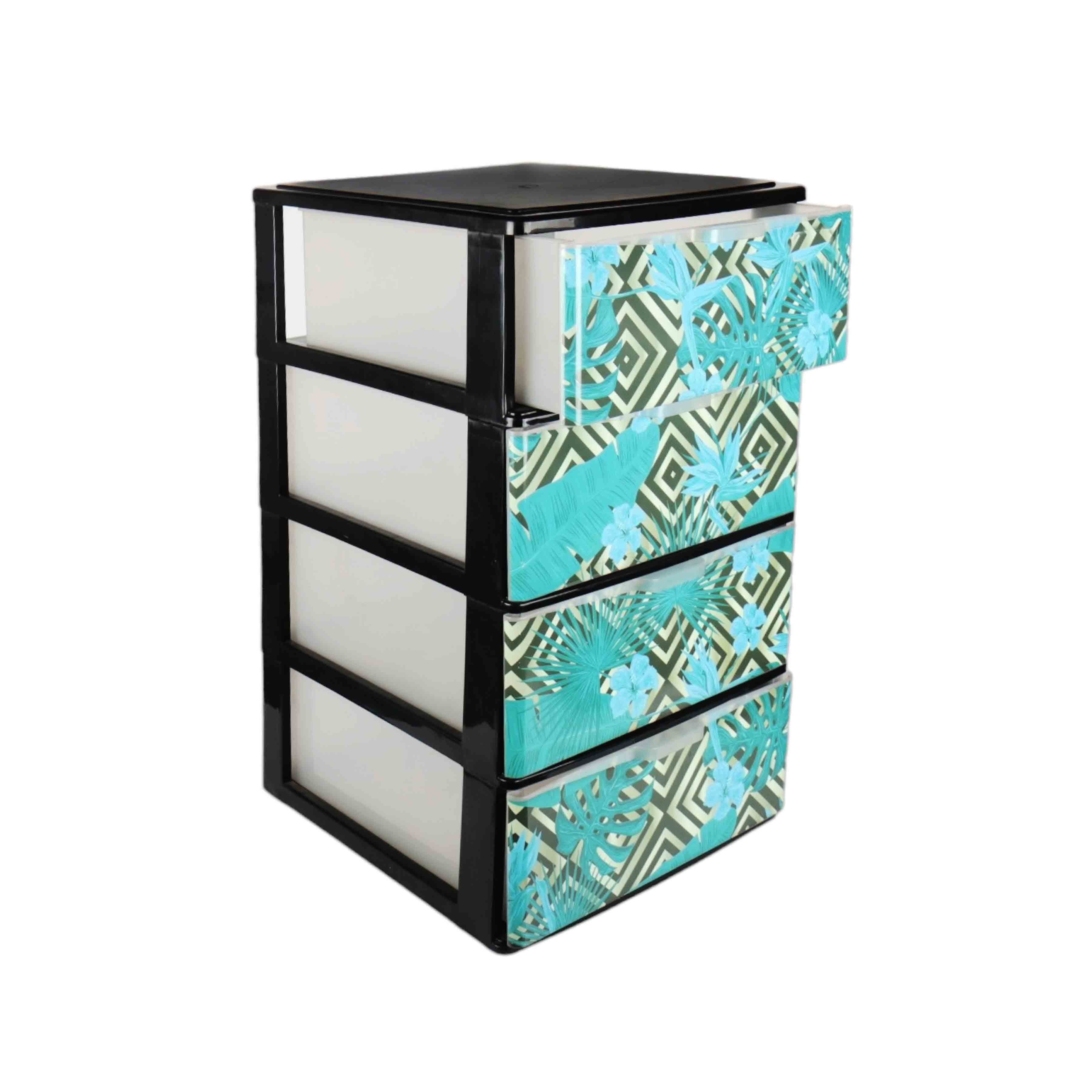 Nu Ware Storage 4 Drawer with Leaves Print 380x370x626