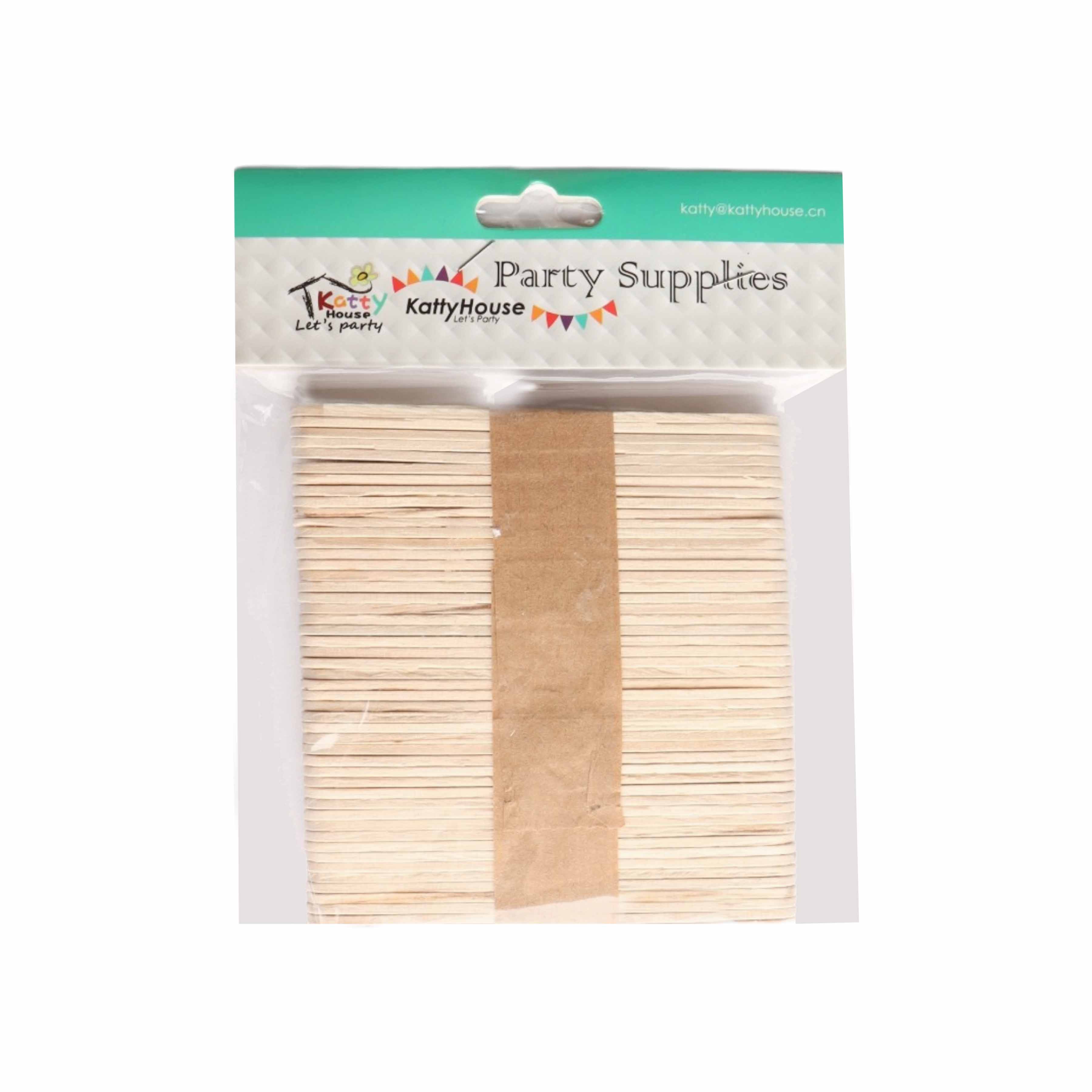 DIY Craft Wooden Ice Cream Sticks Plain 50pc