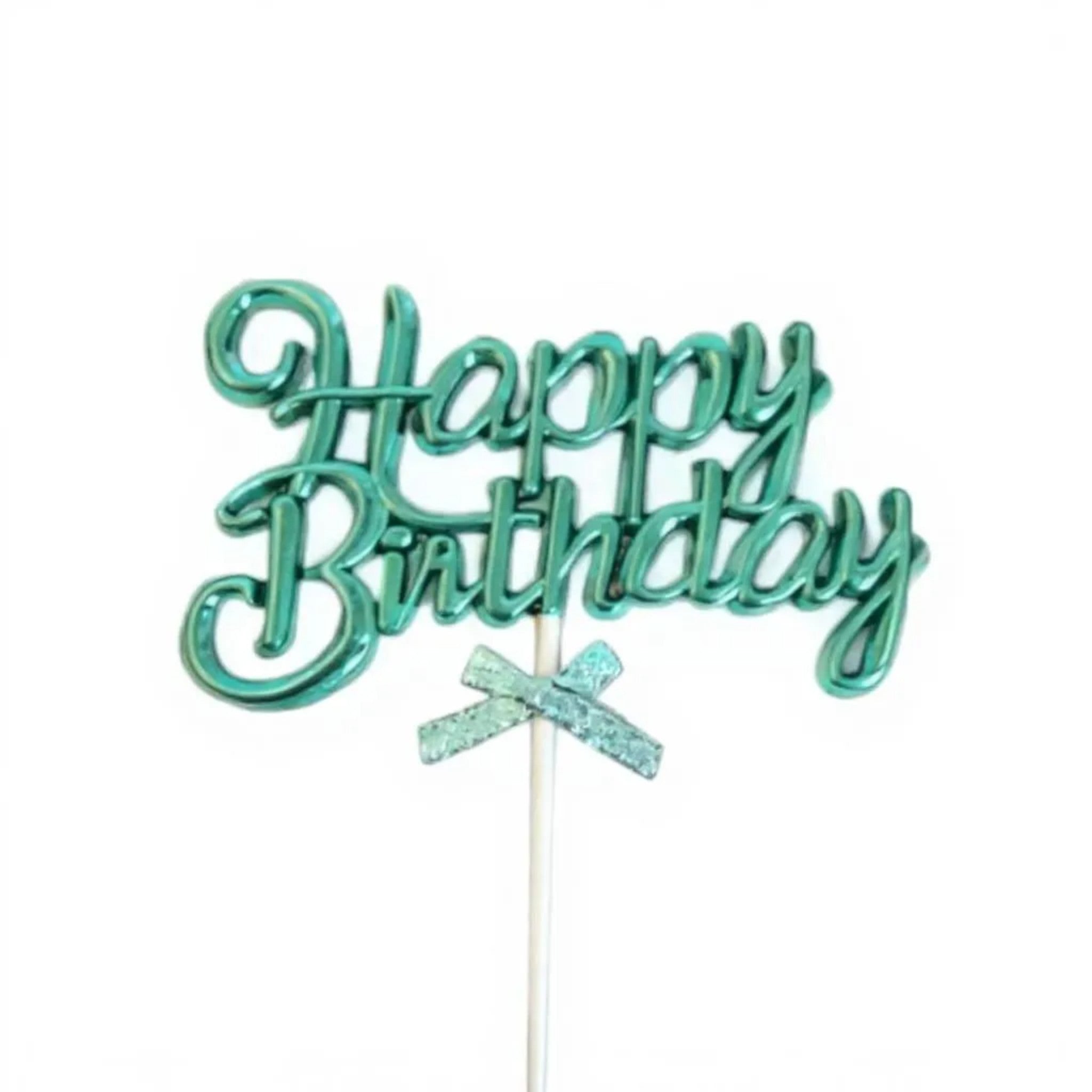 Acrylic Cake Topper Happy Birthday Bow Tie Theme