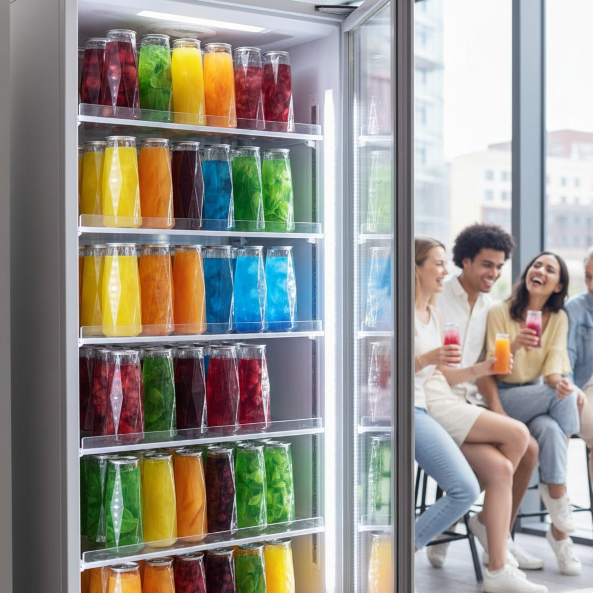 550ml Diamond Shaped Food Grade Plastic Drinking Clear Can with Aluminium Pull Tab Lid