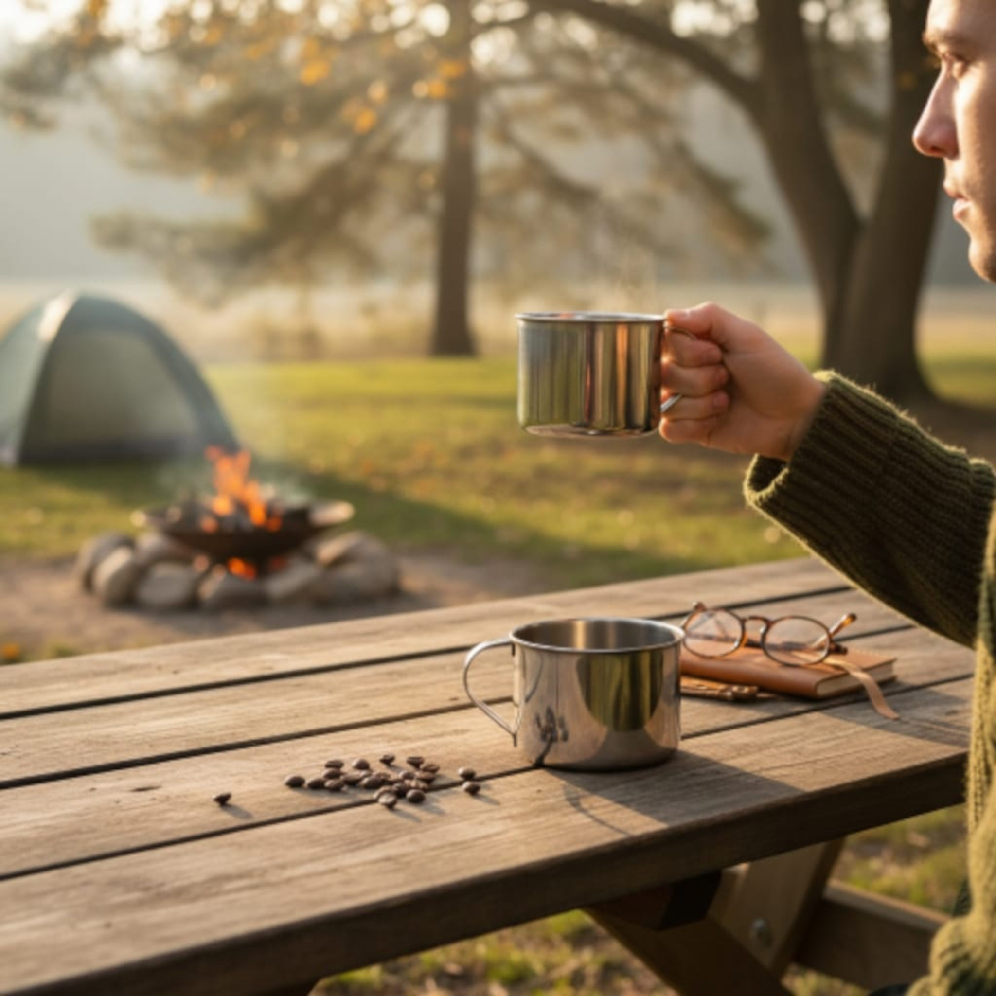 Stainless Steel Cup with Handle  7cm