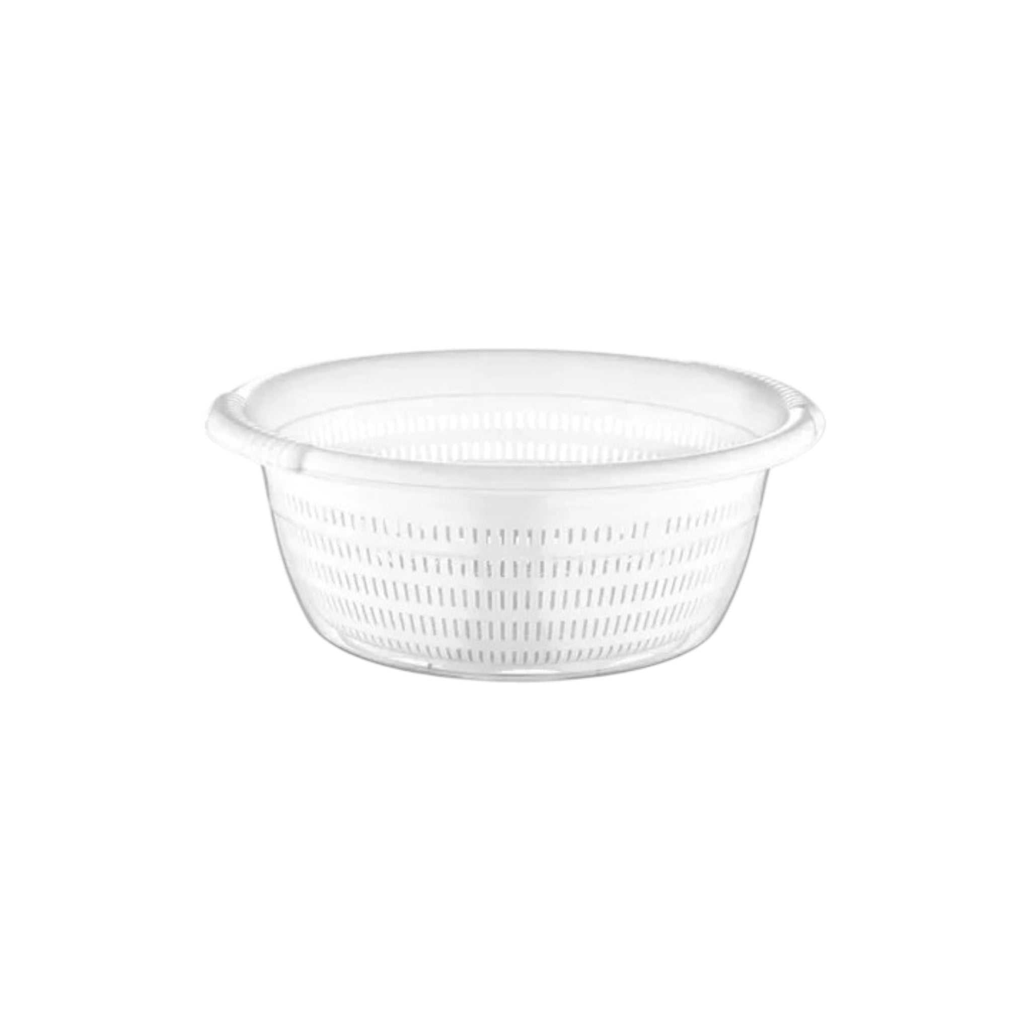 Plastic Emarald Clear Round Basin With Handle Strainer