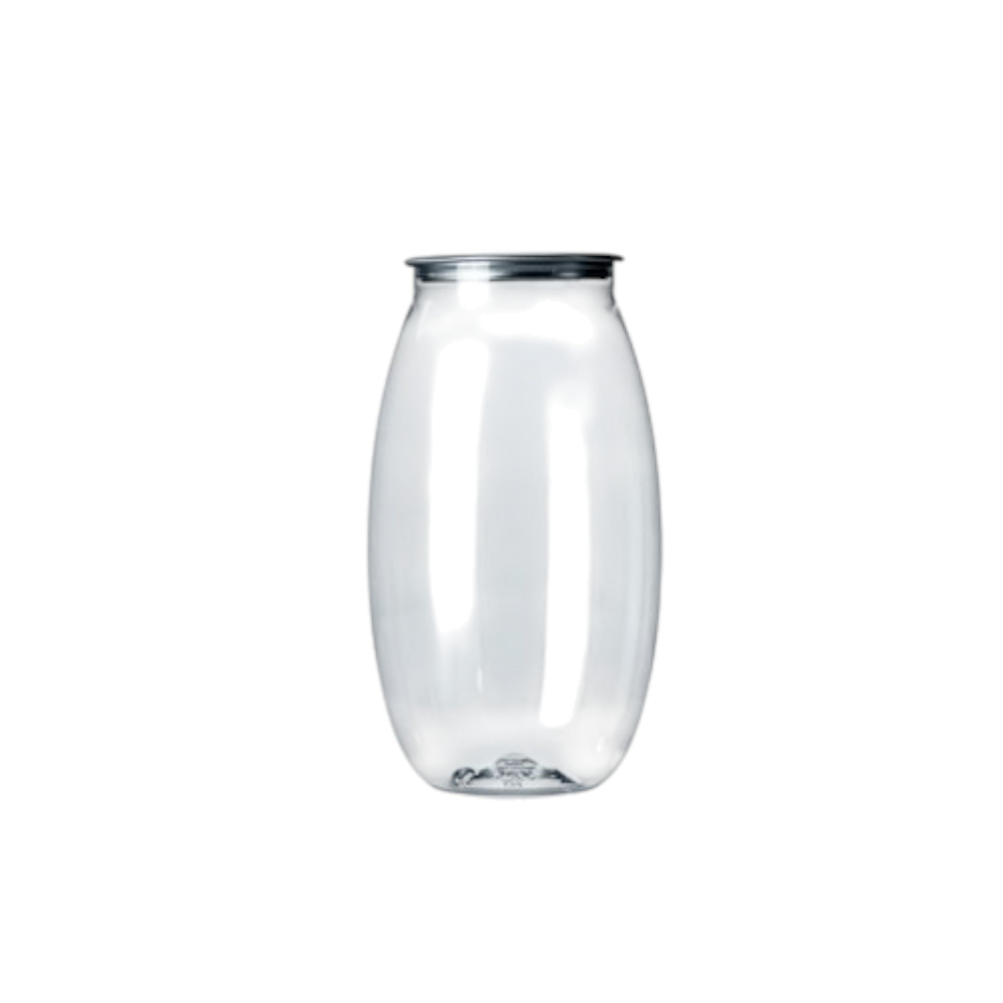 550ml Oval Shaped Food Grade Plastic Drinking Clear Can with Aluminium Pull Tab Lid