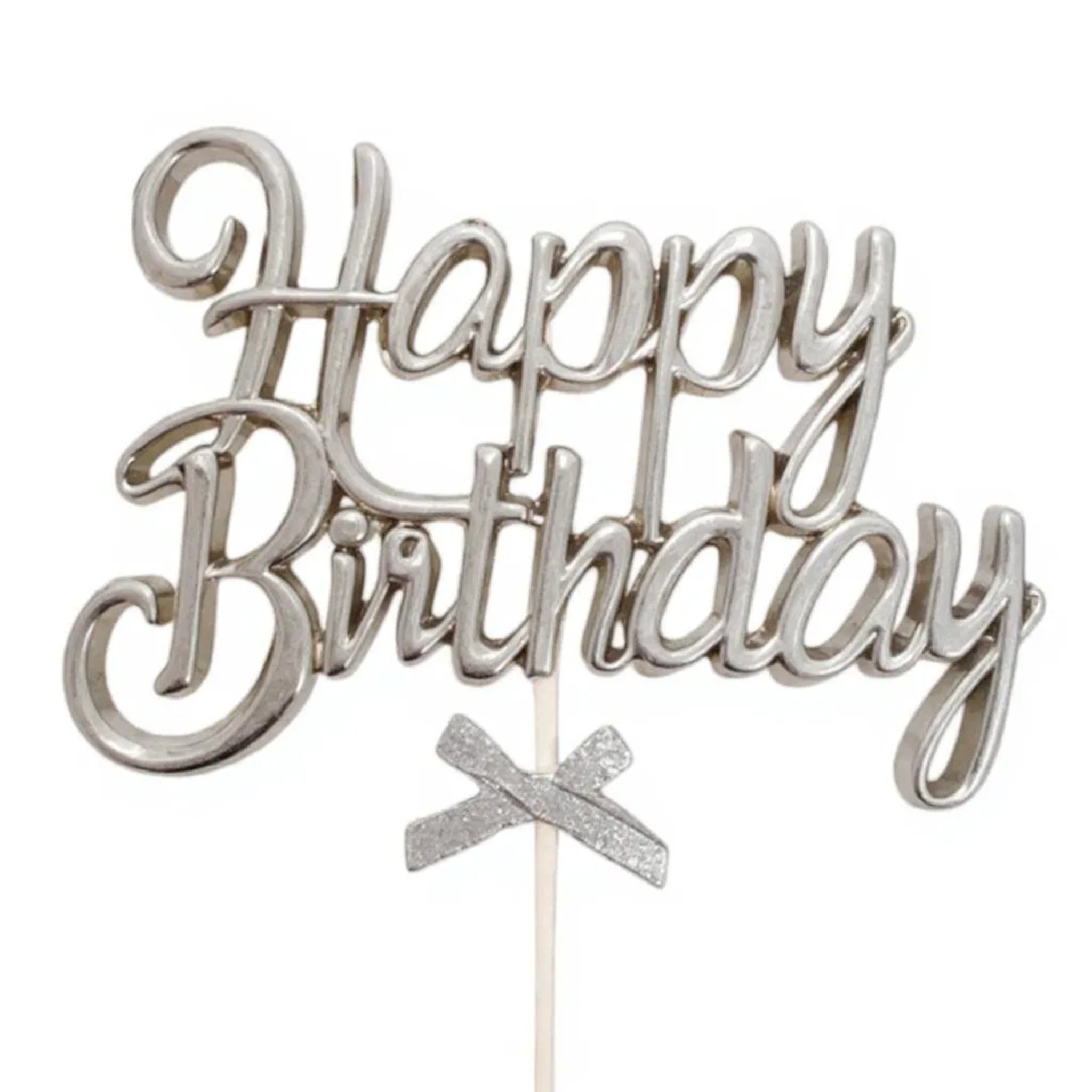Acrylic Cake Topper Happy Birthday Bow Tie Theme
