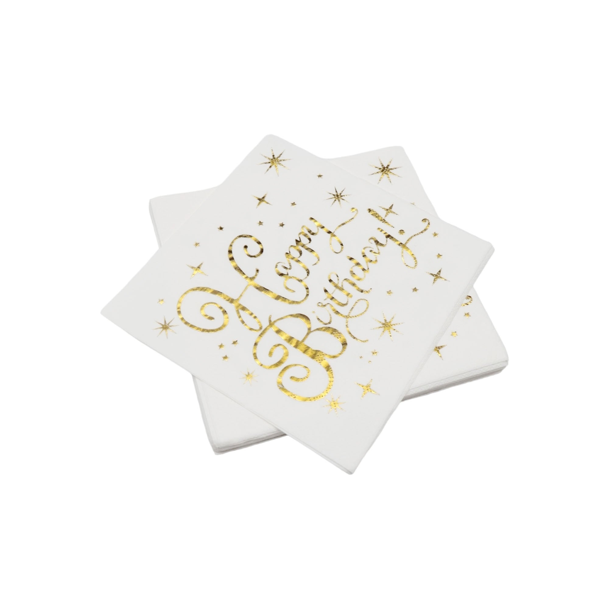 Happy Birthday Luncheon Napkin Paper Serviettes White 33x33 20pcs