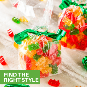 Cellophane Stand Up Food Gift Packing Bags with Gusset