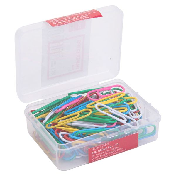 Deli Paper Clips Coloured 29mm Assorted 100pack