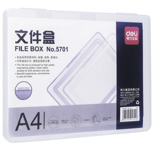 Deli File Box A4 Clear