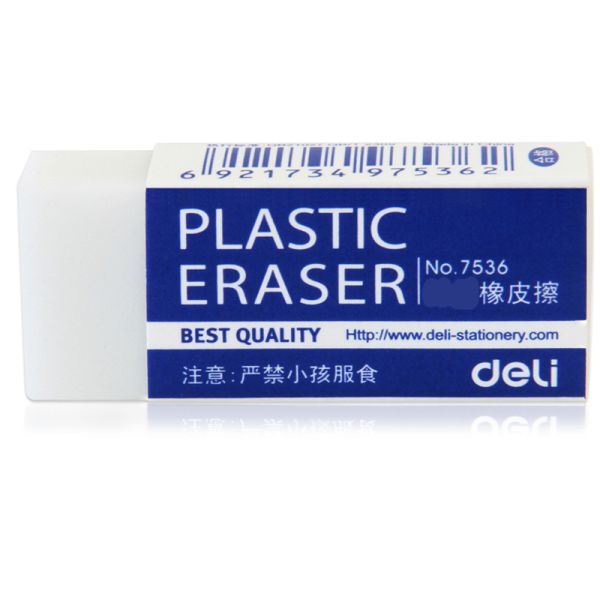 Deli Plastic Eraser 2pack White