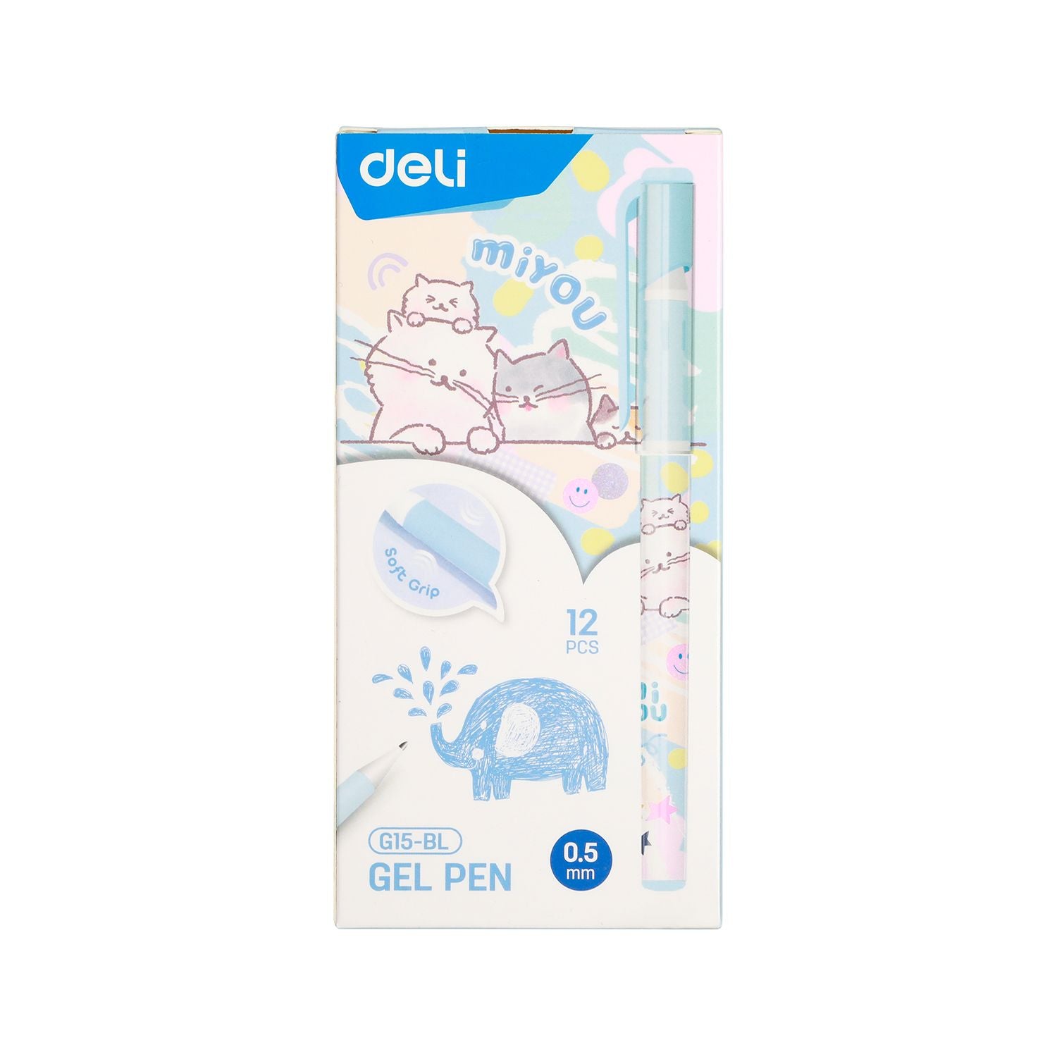 Deli Miyou Series Pen 0.5mm Blue Ink Miyou Barrel EG15-BL 1pc