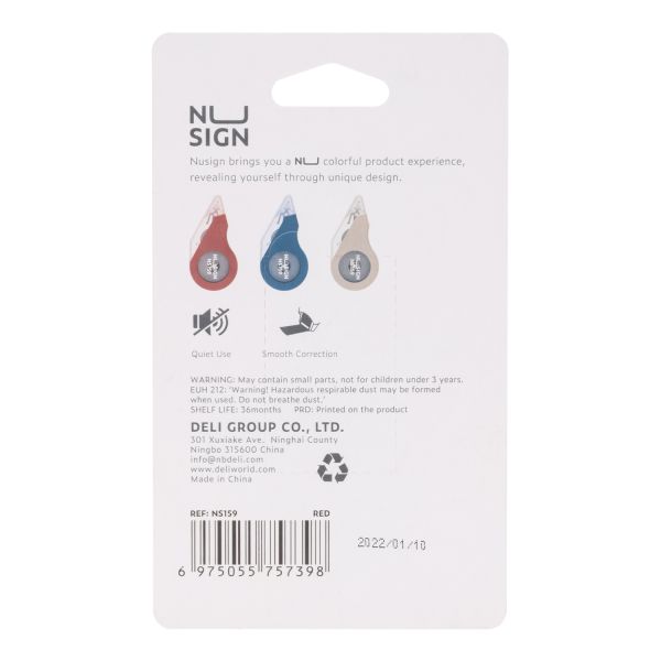 Deli Nusign Correction Tape 5mmx20m Red