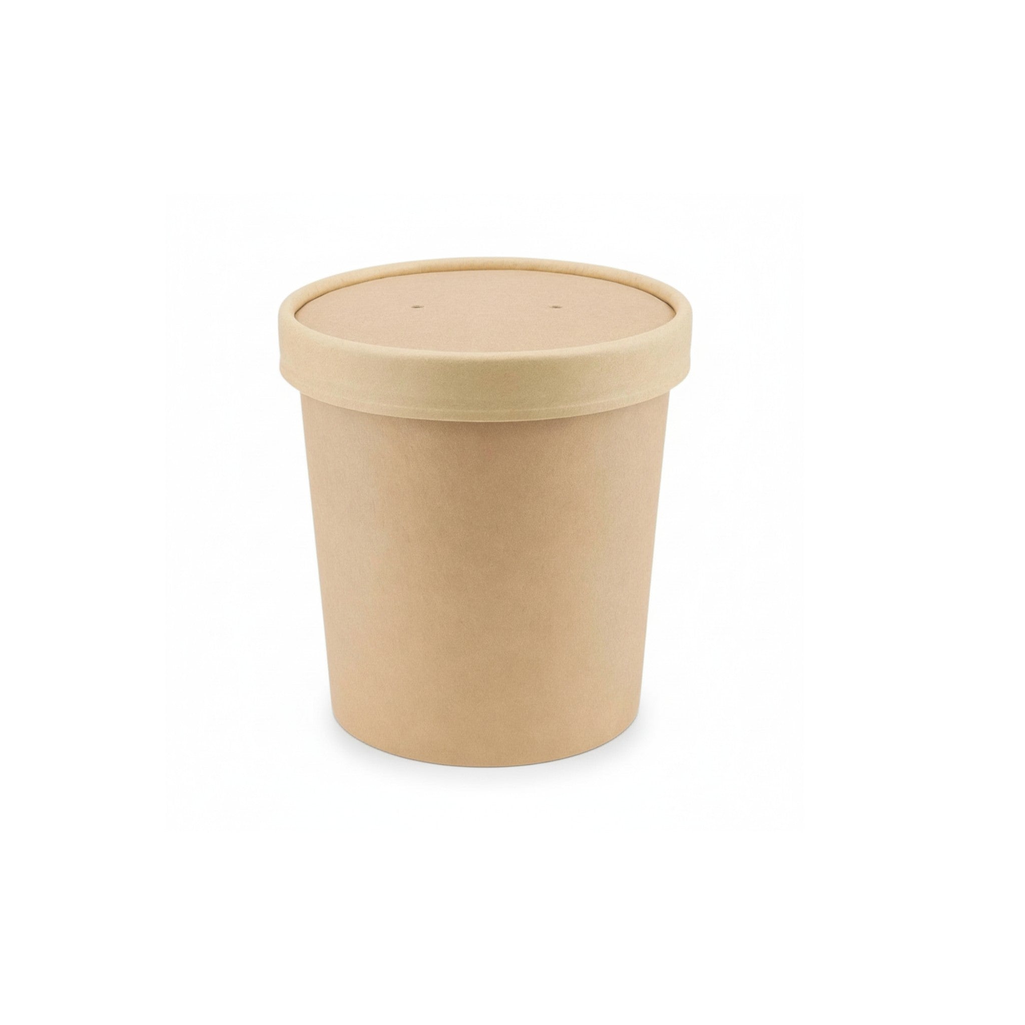 Kraft Paper Double Wall Ice Cream Cup 350ml Vintage Kraft Tubs with Vented Lid 10pack