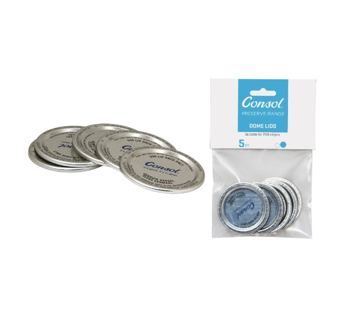 Consol Preserve Jar Lid Domes for 250ml Jar 5pack 27133