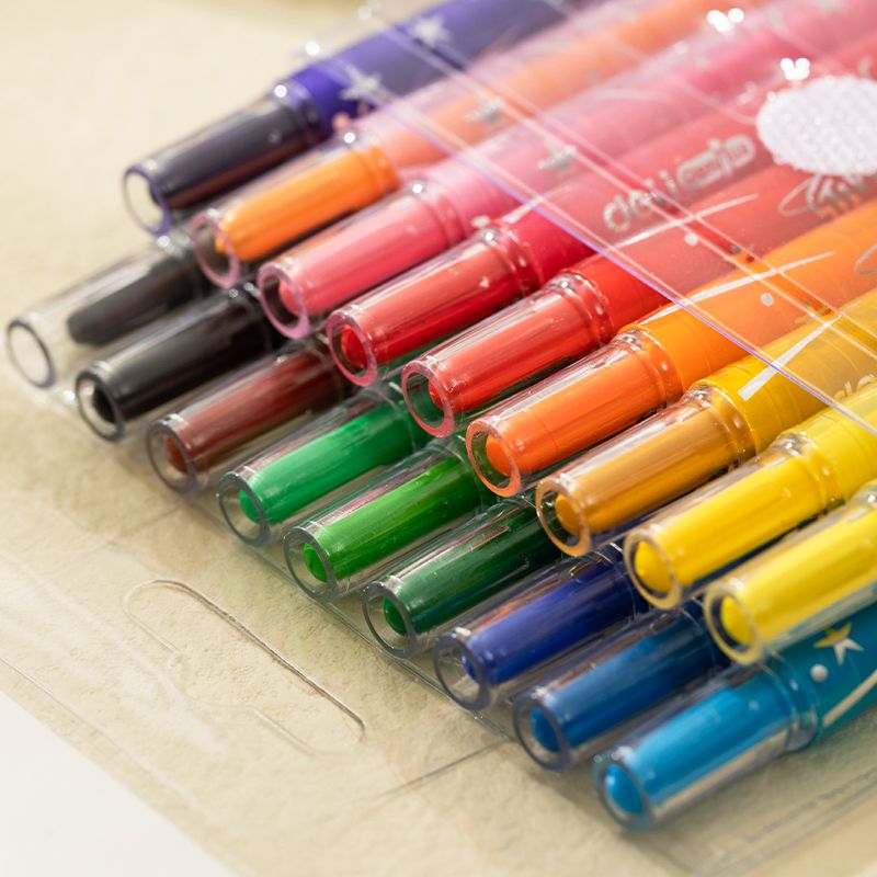 Deli Twistable Crayon Round Barrel Non Toxic 12 Colour