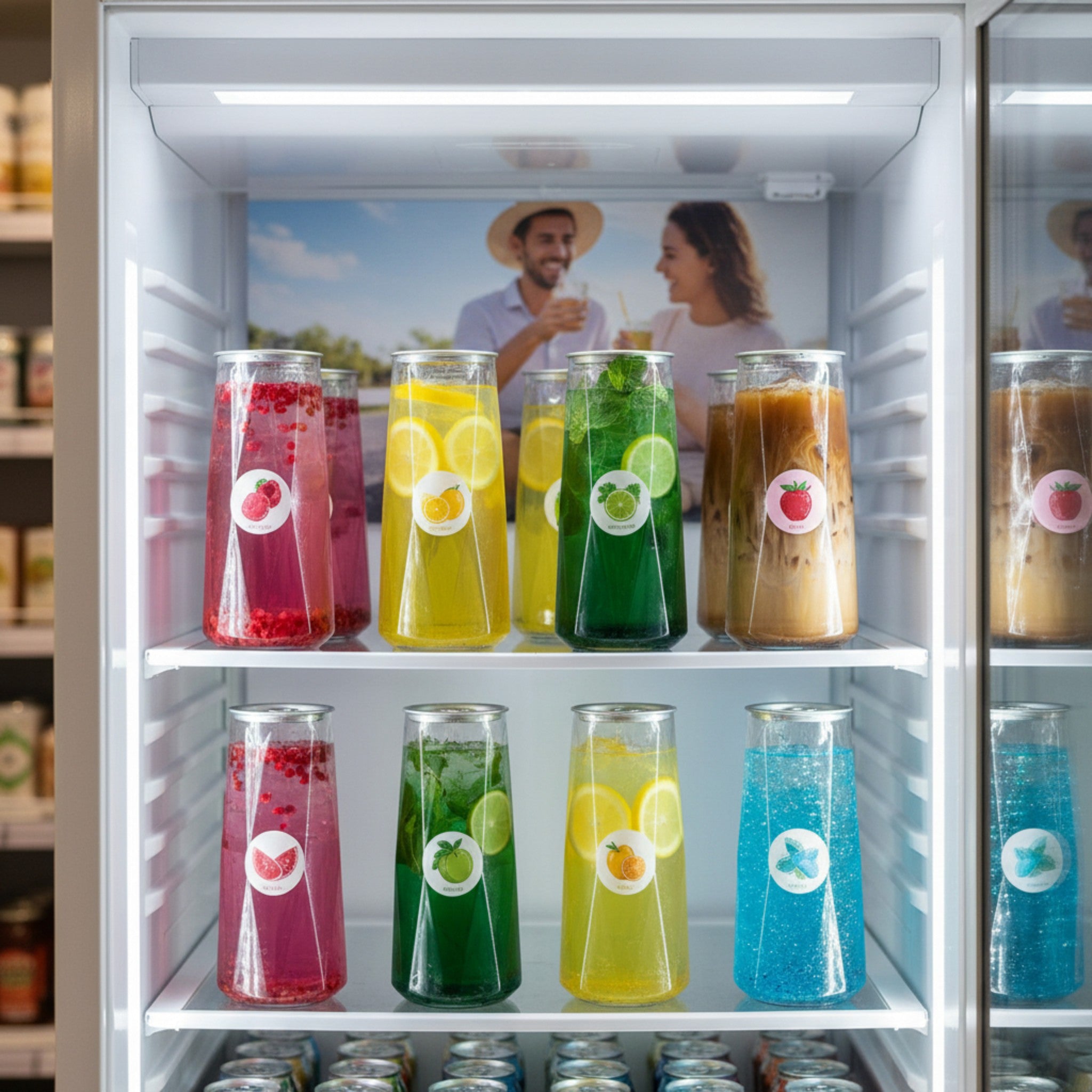 550ml Diamond Shaped Food Grade Plastic Drinking Clear Can with Aluminium Pull Tab Lid