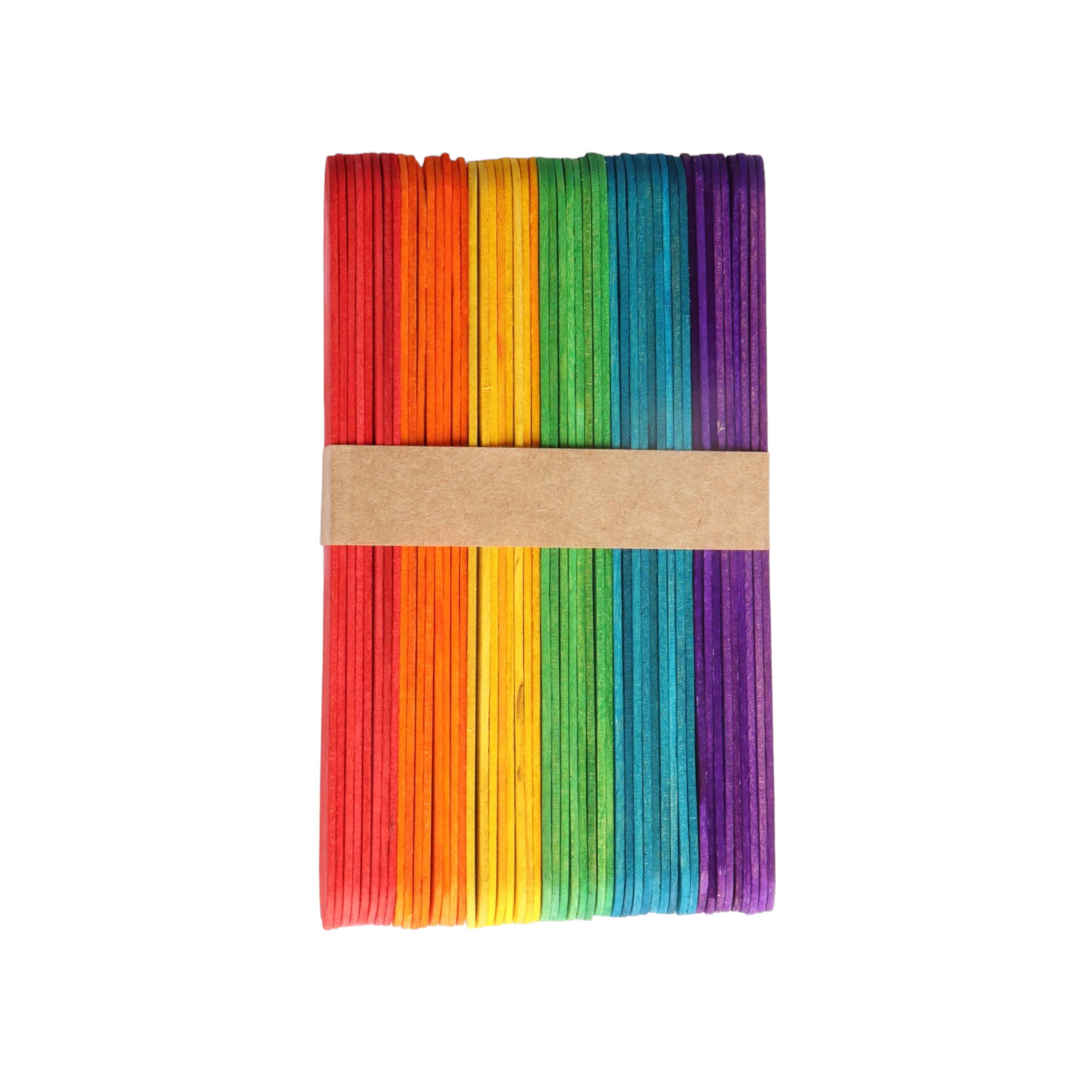 DIY Craft Multicolor Wooden Ice Cream Sticks 50pc