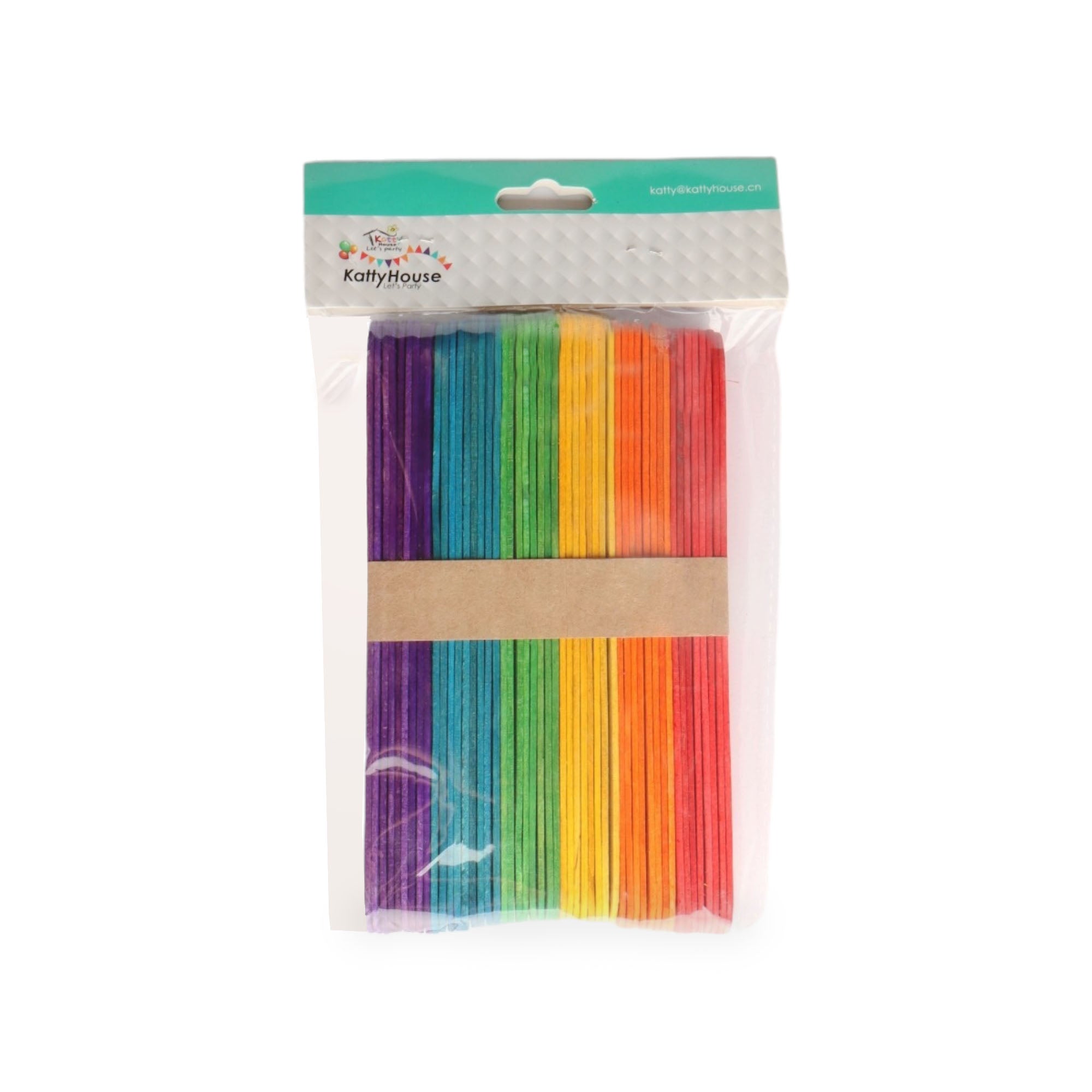 DIY Craft Multicolor Wooden Ice Cream Sticks 50pc