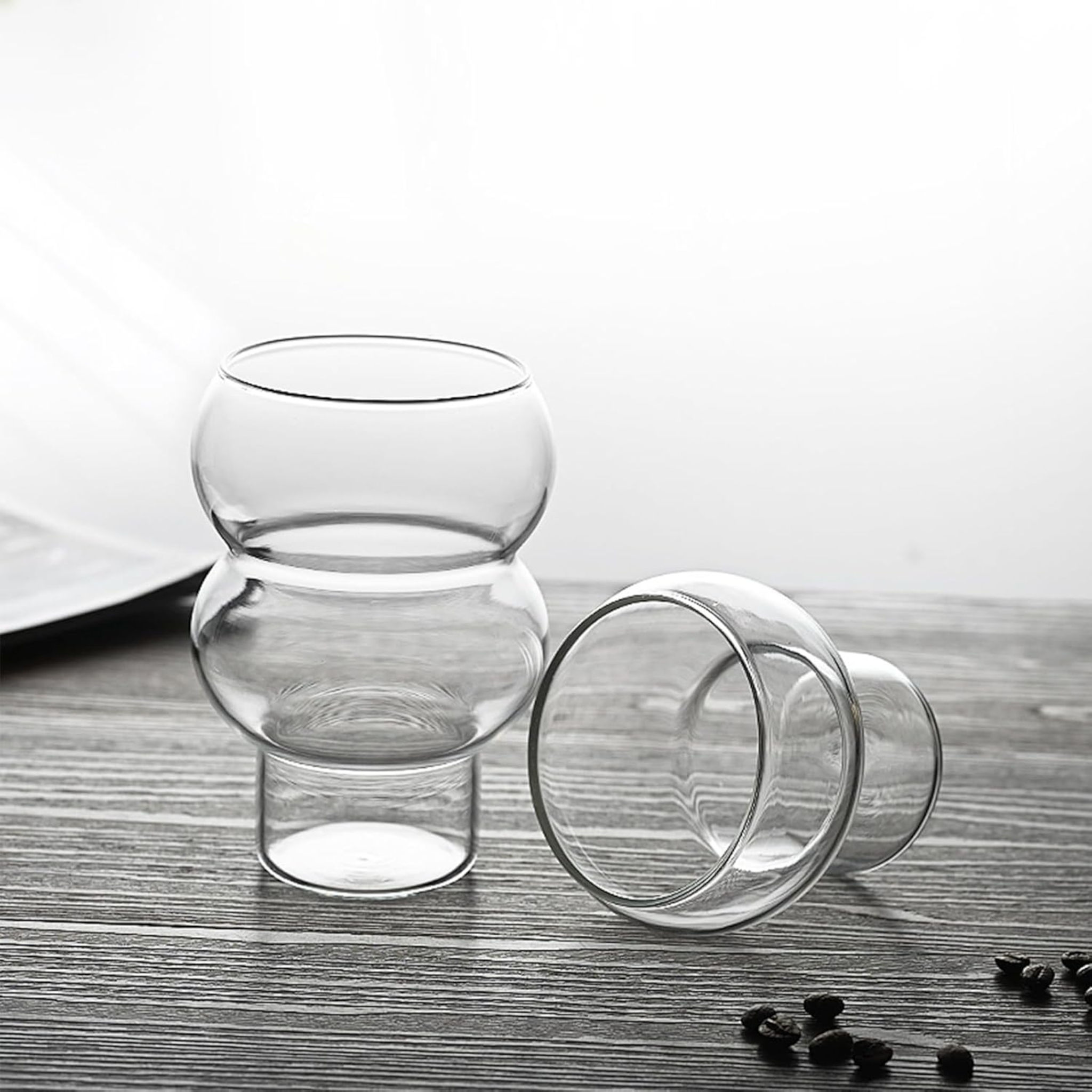 Gourd-Shaped Borosilicate Cocktail Thick Stemmed Glass