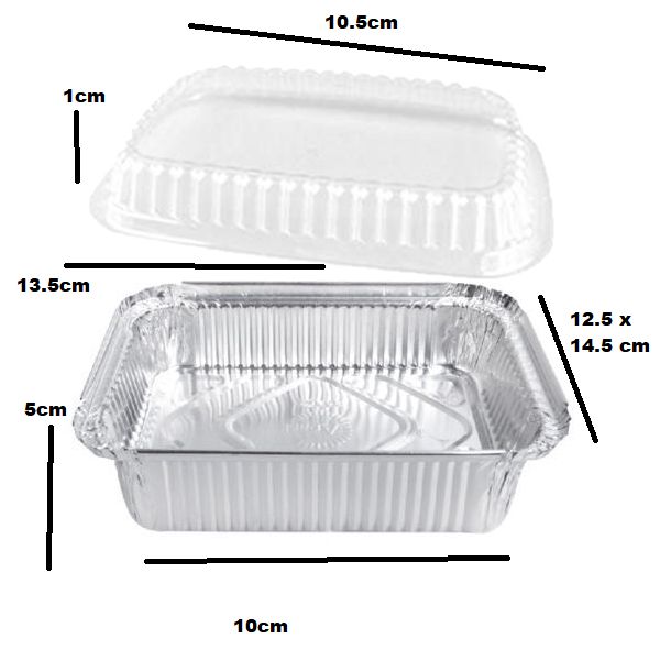 Aluminum Foil Takeaway Container Tub Disposable FG-413PD with PET Clear LID 4133 1pc