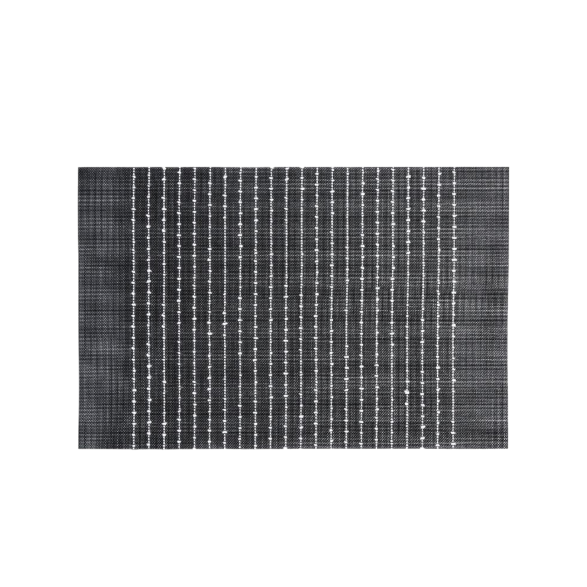 Regent Place Mats Black PVC with White Striped Cotton Weave