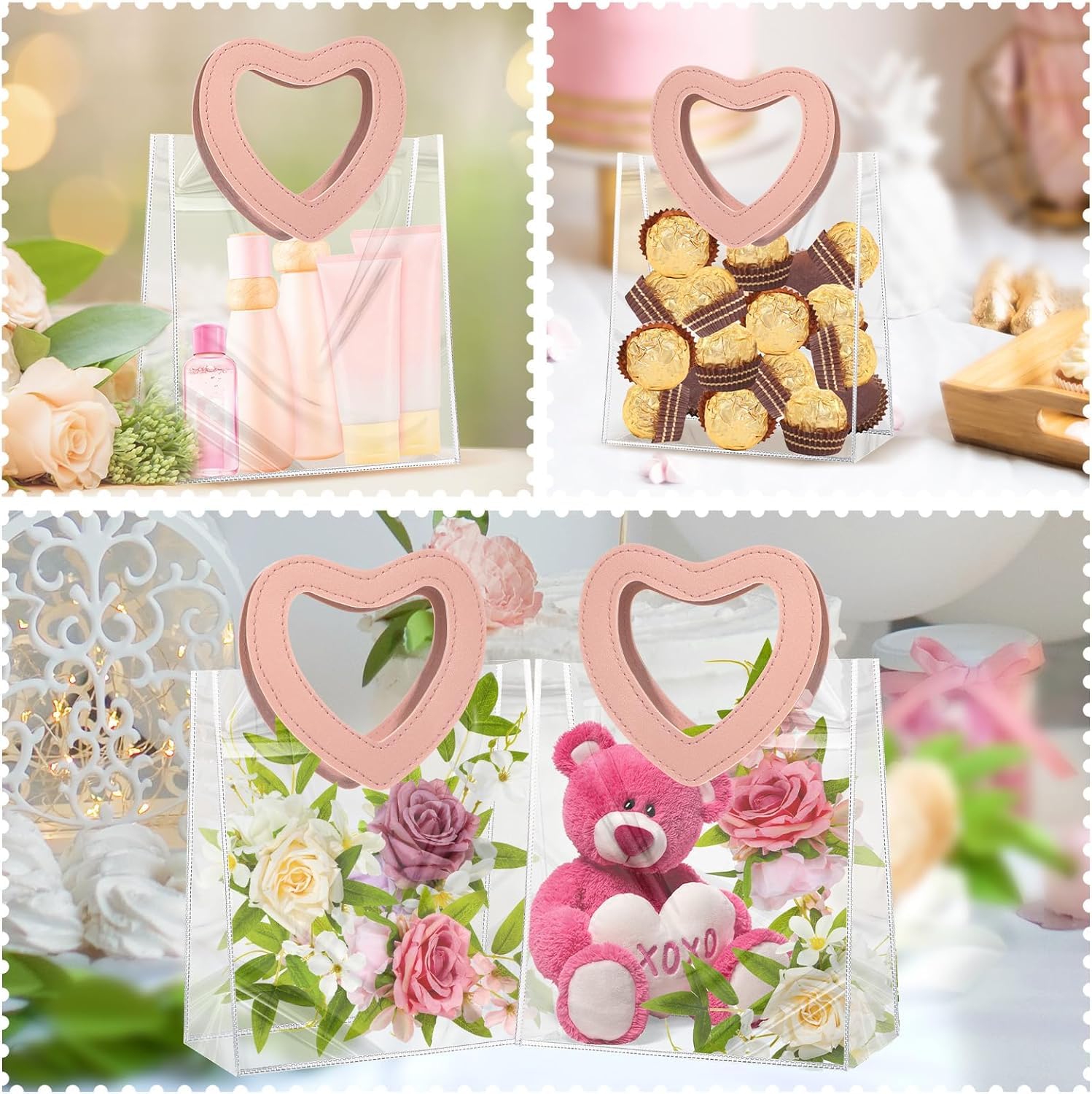 PVC Gift Bags with Heart Handle