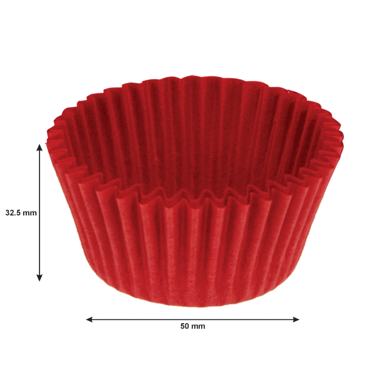 Regent Cake Cups Red Glassline Paper 50pack 71519