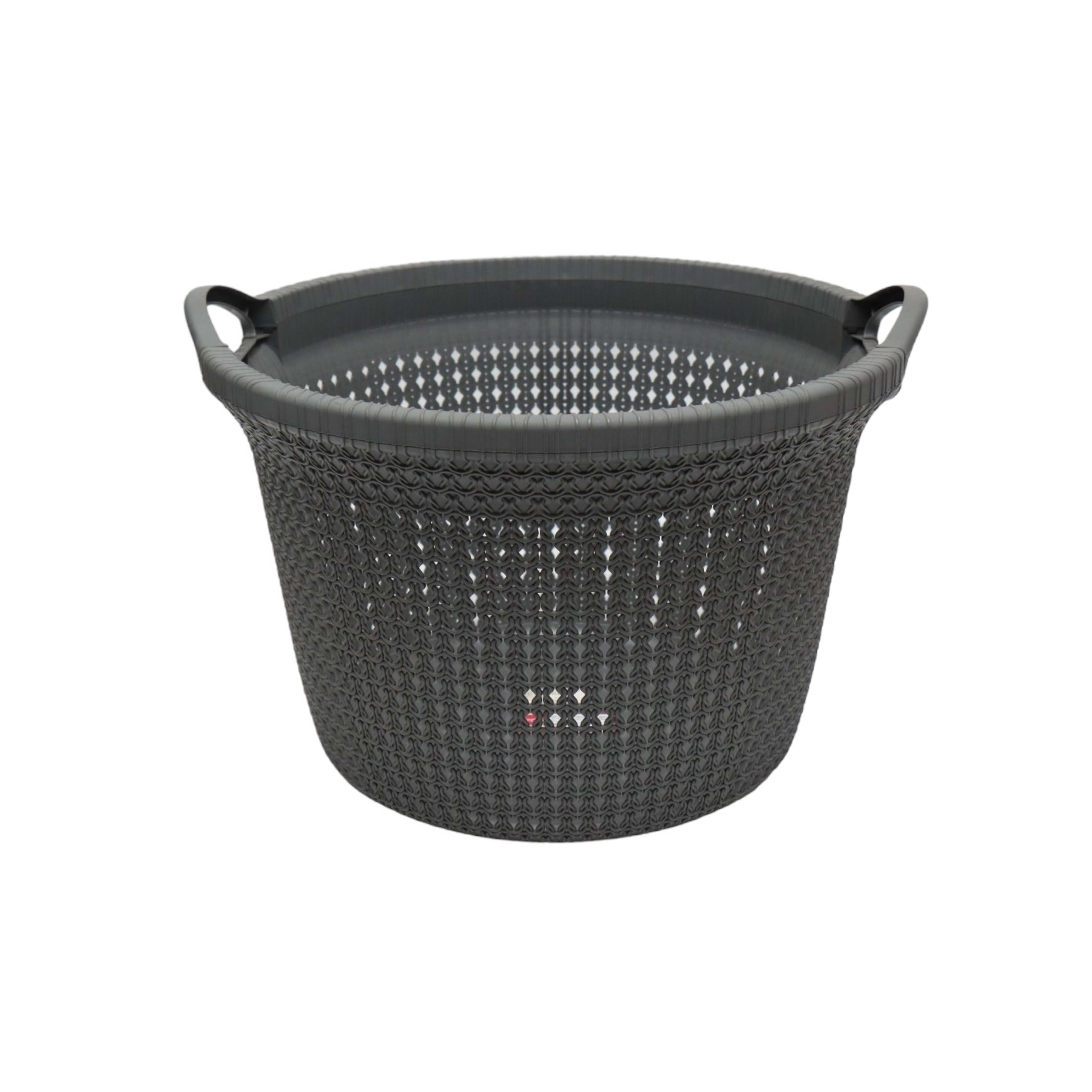 Titiz Laundry Round Laundry Basket Knit Pattern 35L TM-8034