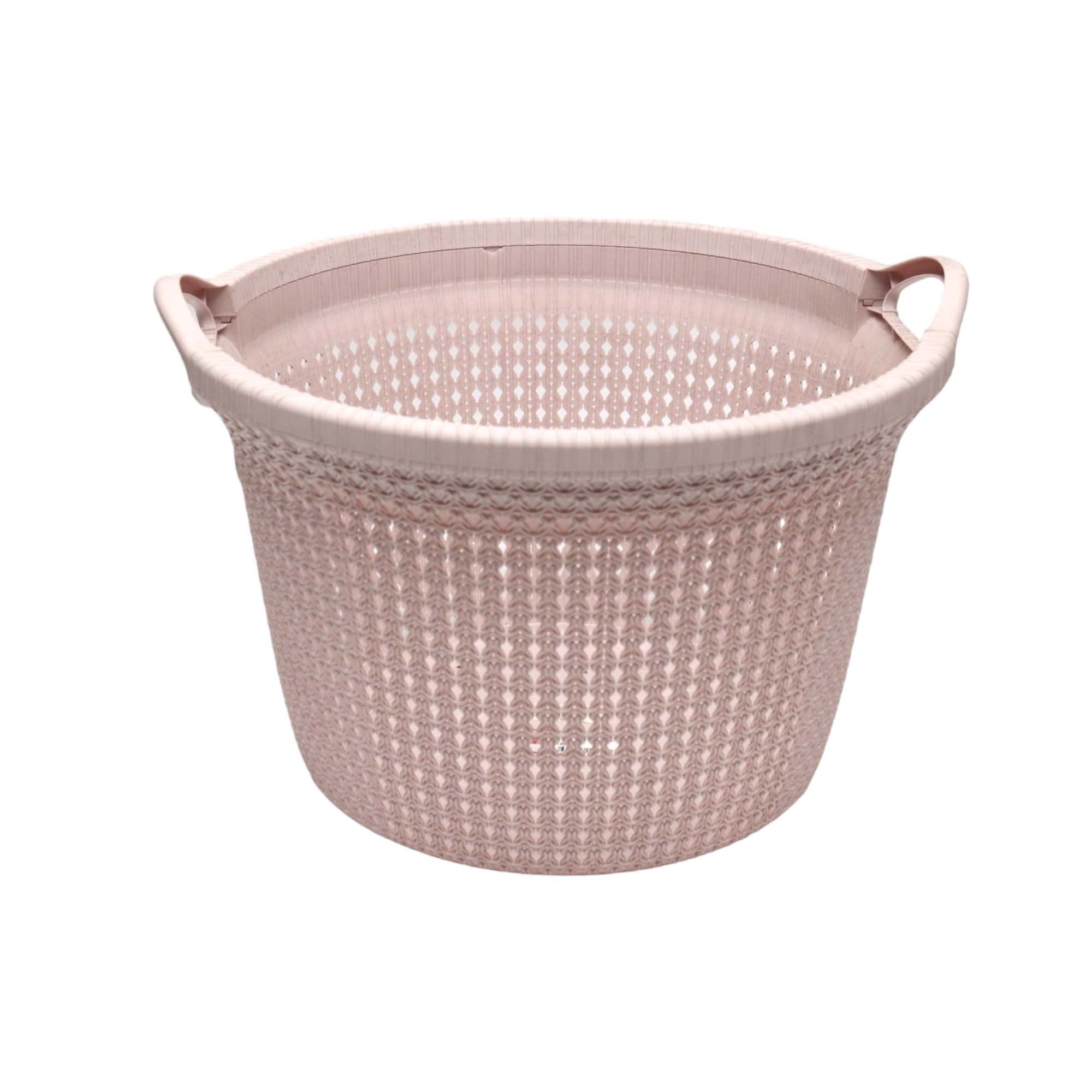 Titiz Laundry Round Laundry Basket Knit Pattern 35L TM-8034