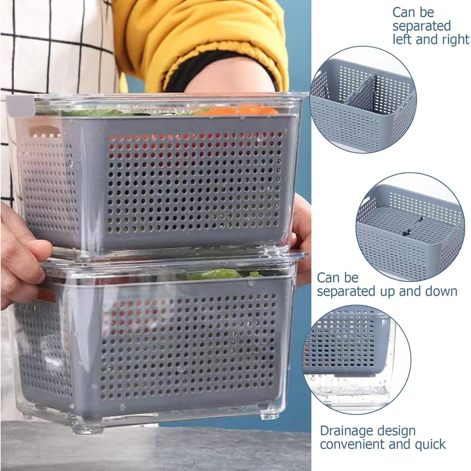 Acrylic Storage Basket 3-Division