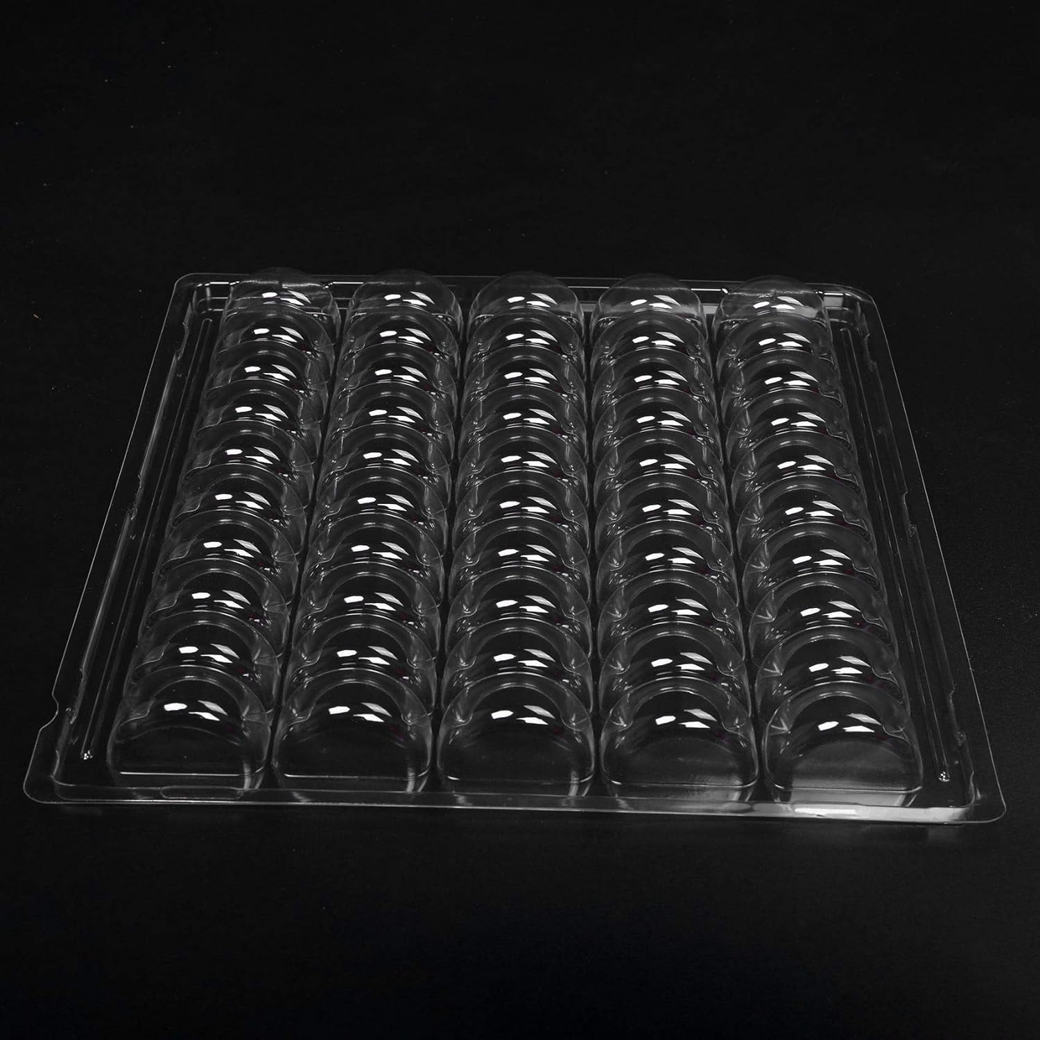 Macaron Container Tray PET 26.5x22.2cm 35-Slots Grid