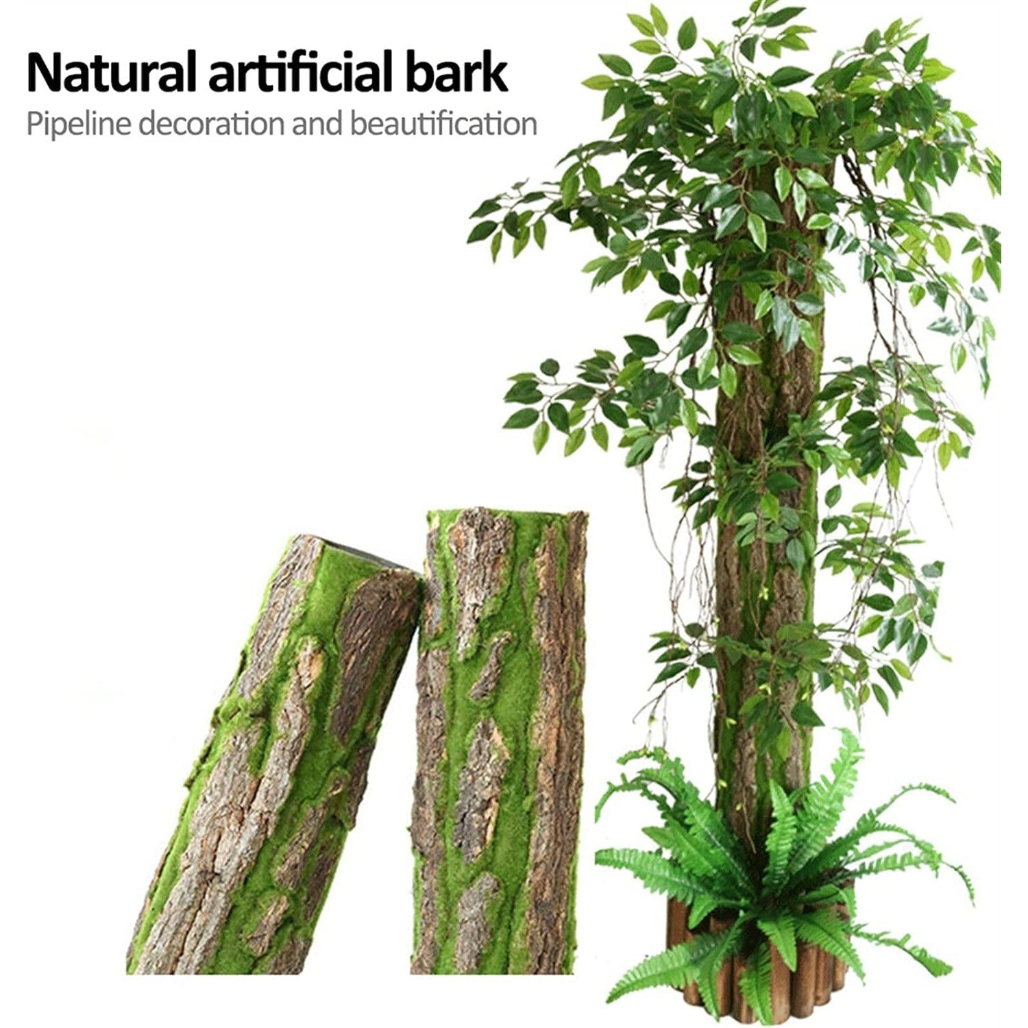 Artificial Tree Bark with Moss Mat for Decoration 50cmx100cm