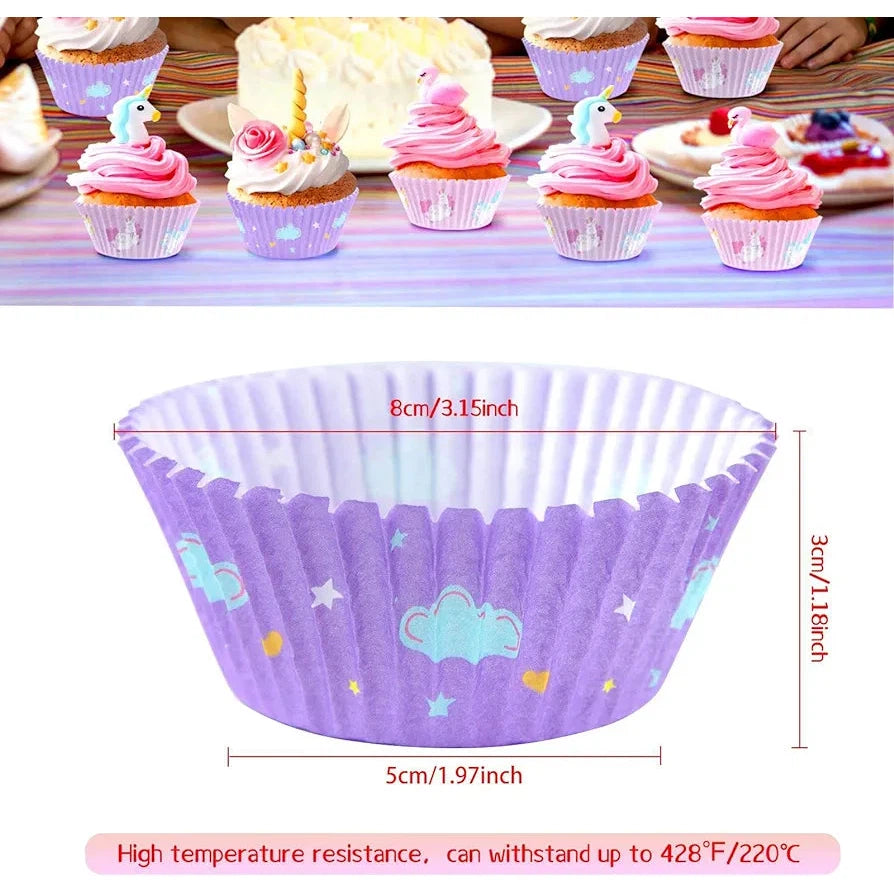 Unicorn Baking Cupcake Paper Liners 12cm 100pack