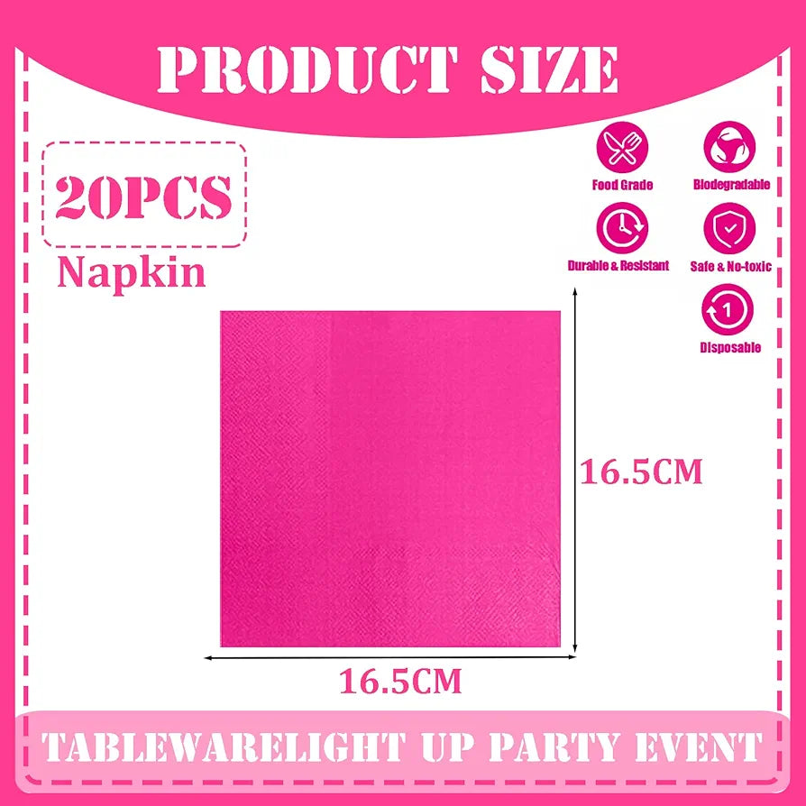 Luncheon Napkin Party Serviettes Solid Colour 33x33cm 20pack