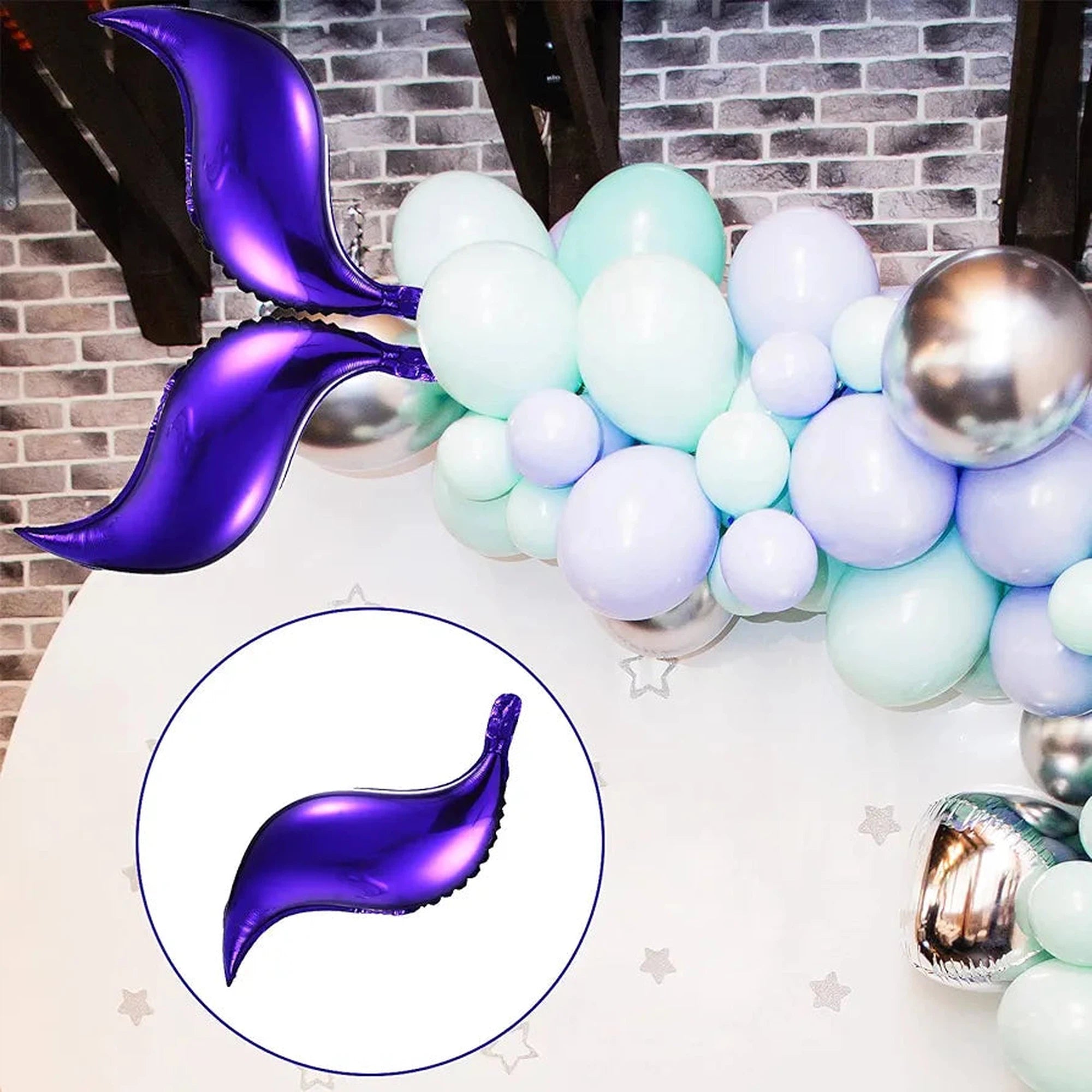 Foil Balloon 30inch Wave Flame Mermaid S-Shaped 1pc