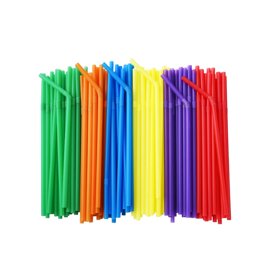 Disposable Flexible Color Straws 100pack