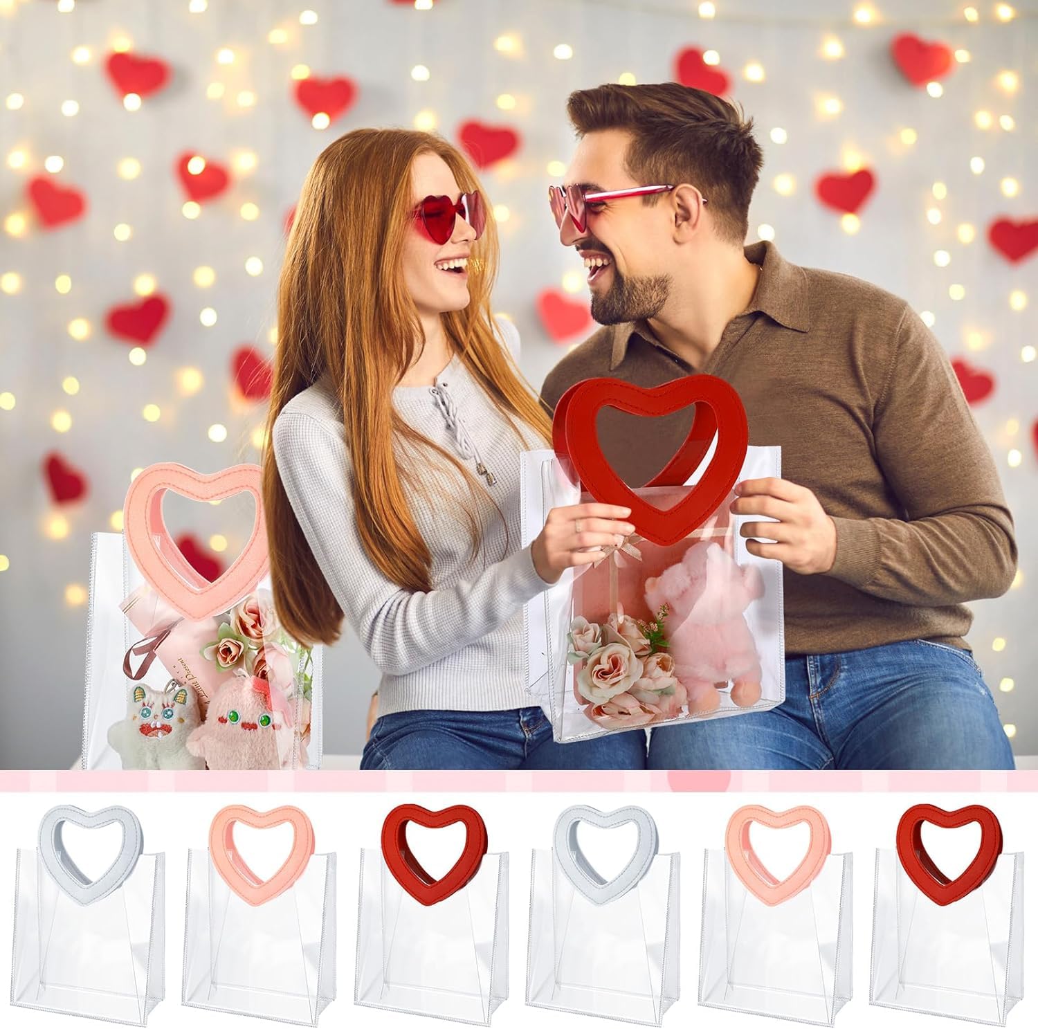PVC Gift Bags with Heart Handle