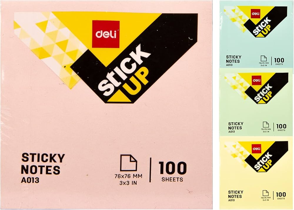 Sticky Notes 76x76mm 100sheets Assorted