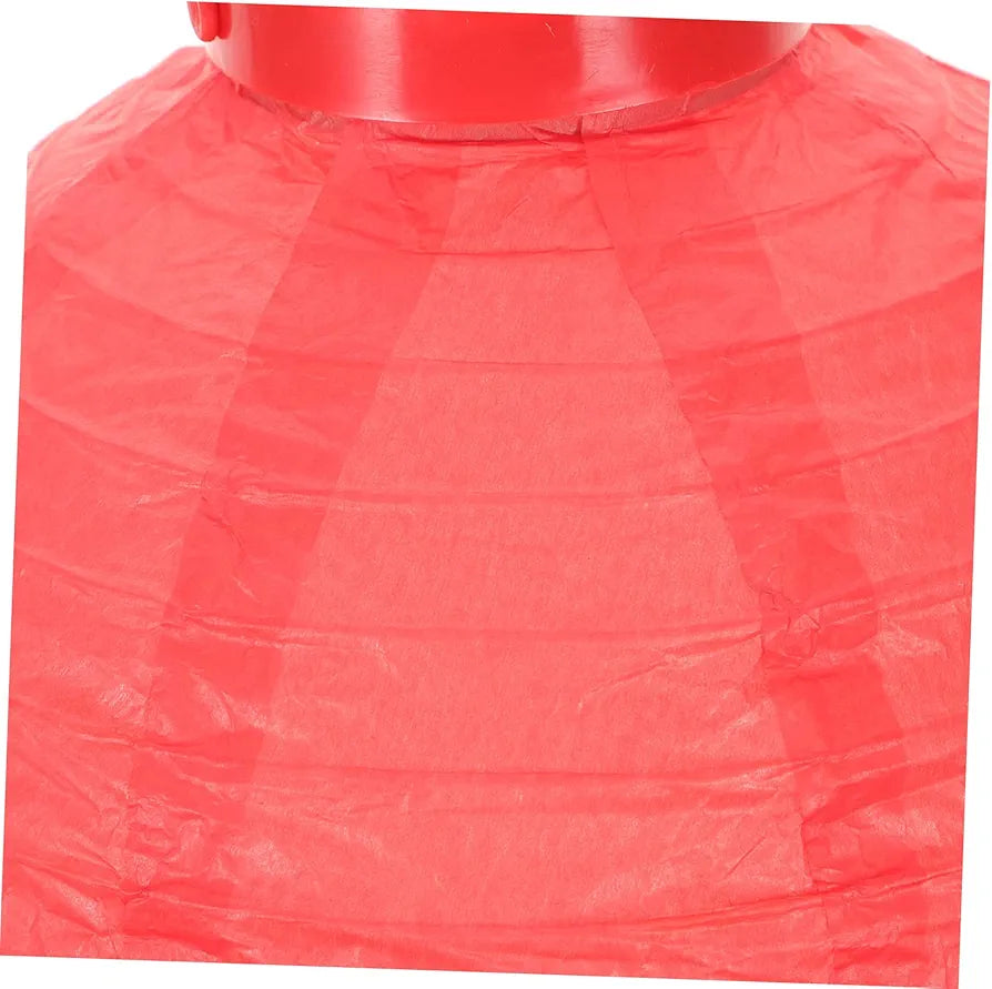 Chinese LED Paper Lantern Round Ribbed