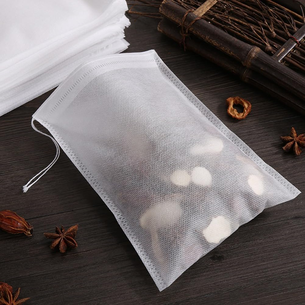 Biodegradable Food Grade Non-Woven Tea Filter Cotton Bag with Drawstring 100pcs