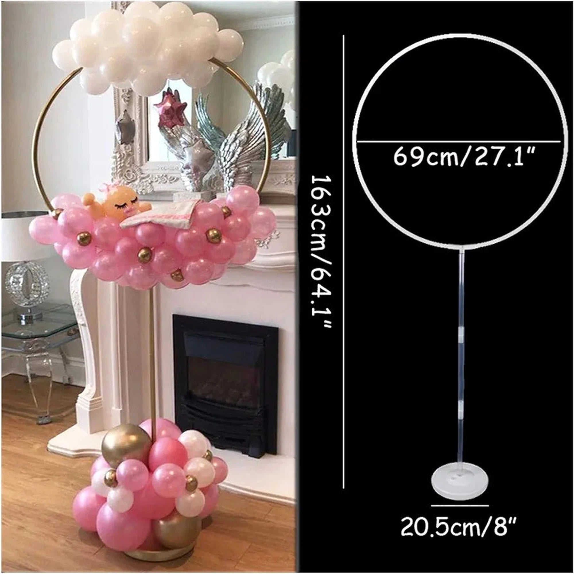 Balloon Arch Holder Garland Colum Stand 69x163cm