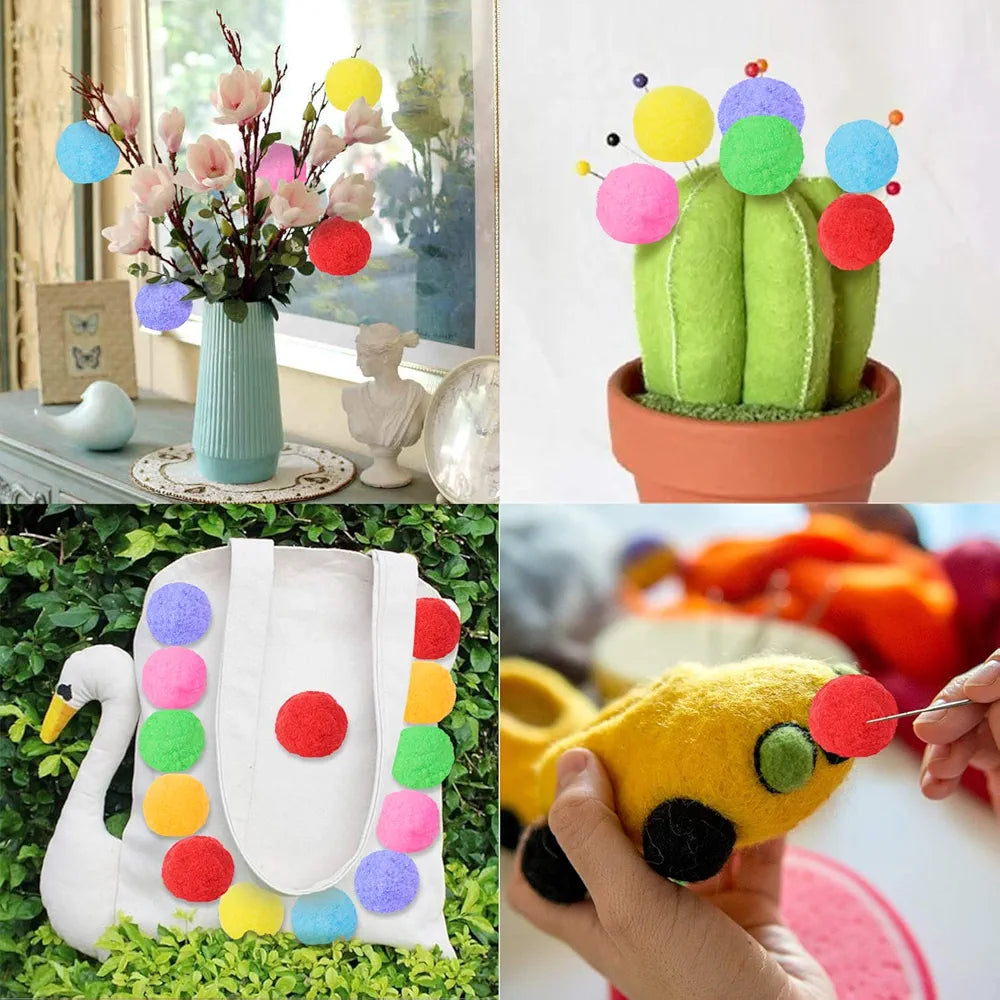 DIY Pom-Pom 1.5cm Solid Color 60pack