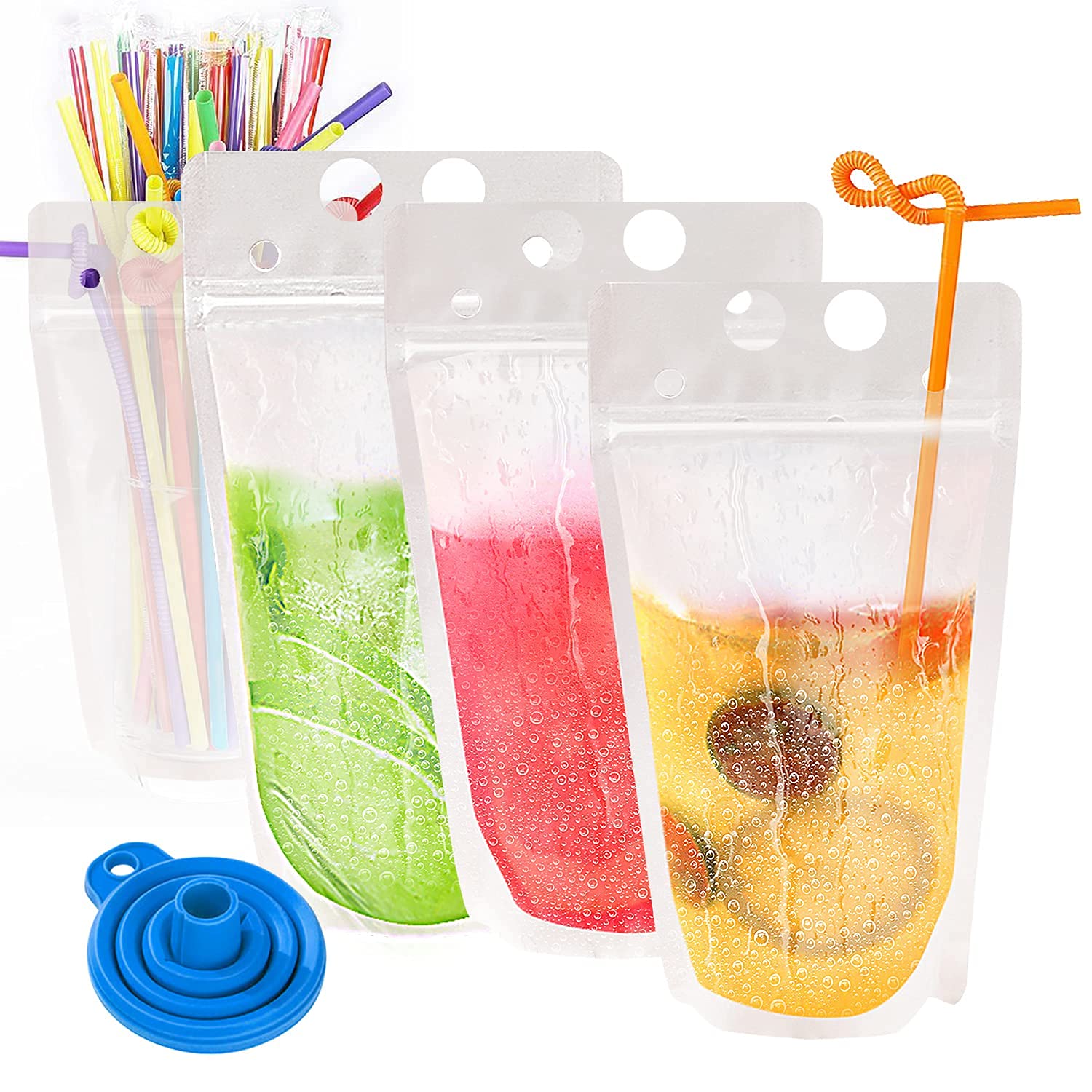 500ml Stand-Up Drink Pouches 13x23x4cm Reusable 100mic