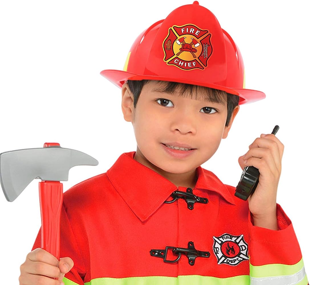 Kids Fire Department Helmet Soft Plastic