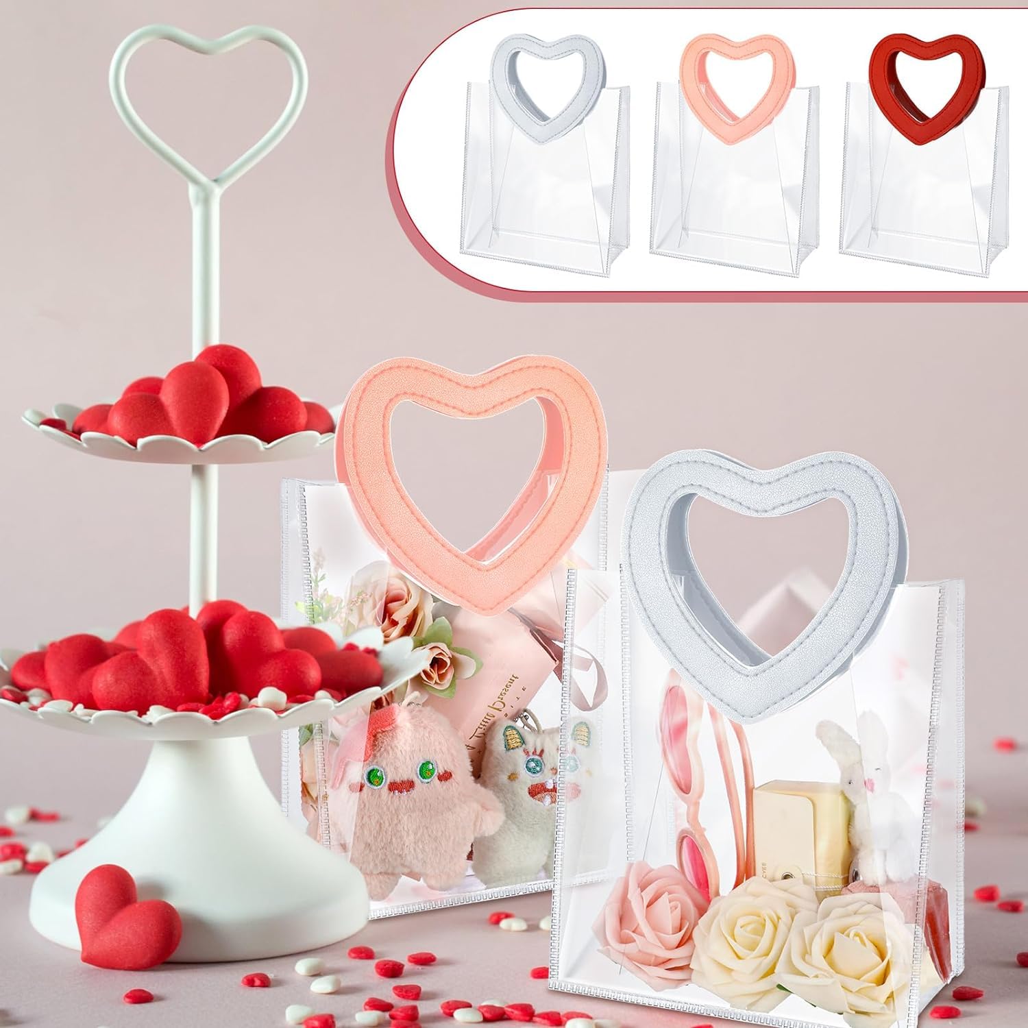 PVC Gift Bags with Heart Handle