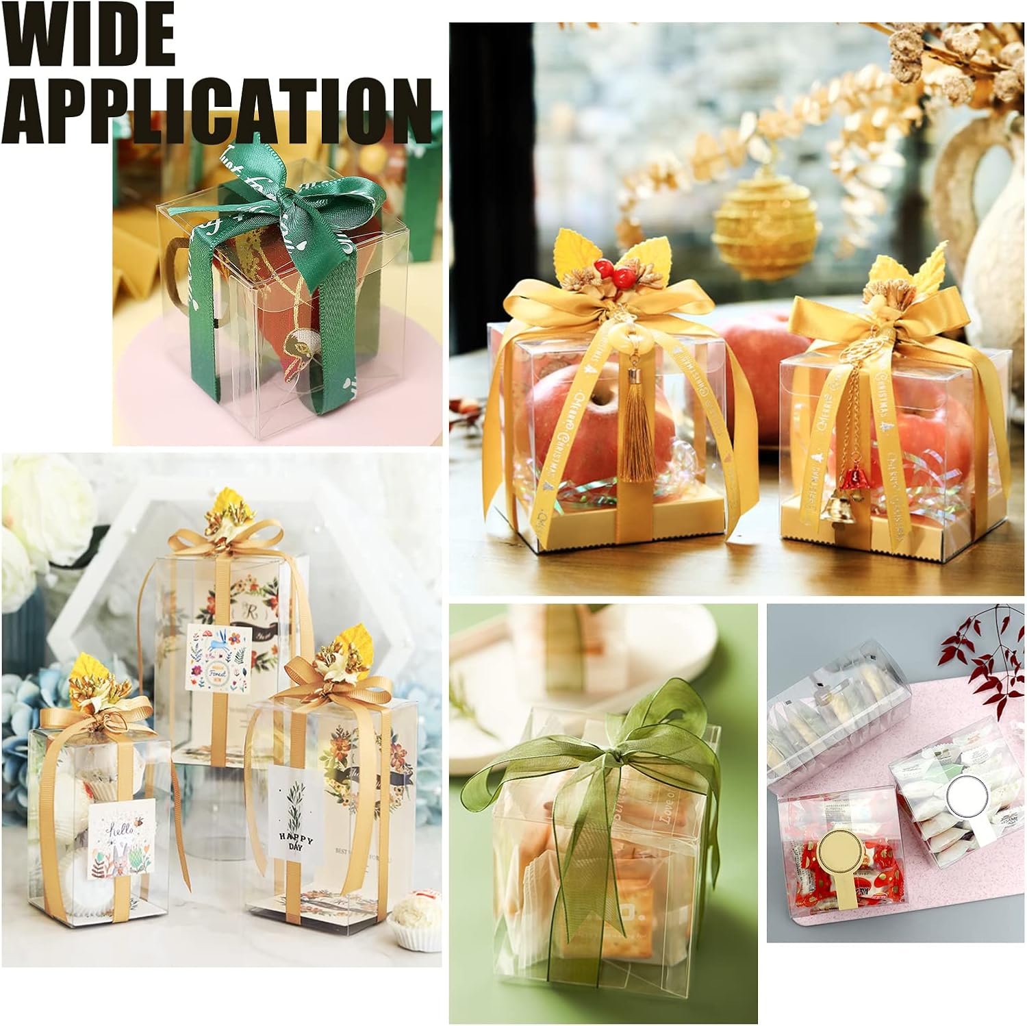 PVC Cube Gift Boxes Transparent Open 1-Side 12pack